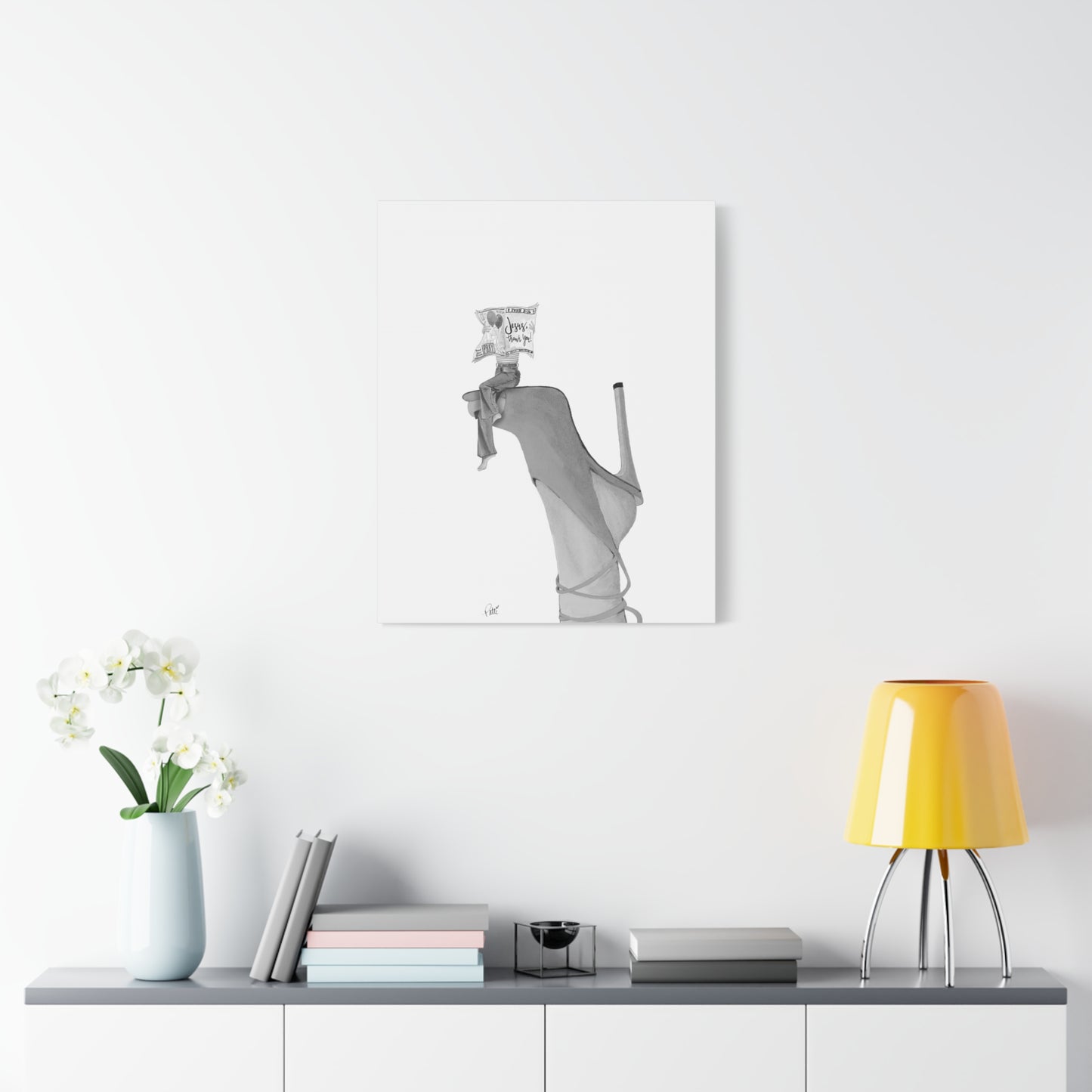 Jesus on Blue Toenails Matte Canvas, Stretched, 1.25"