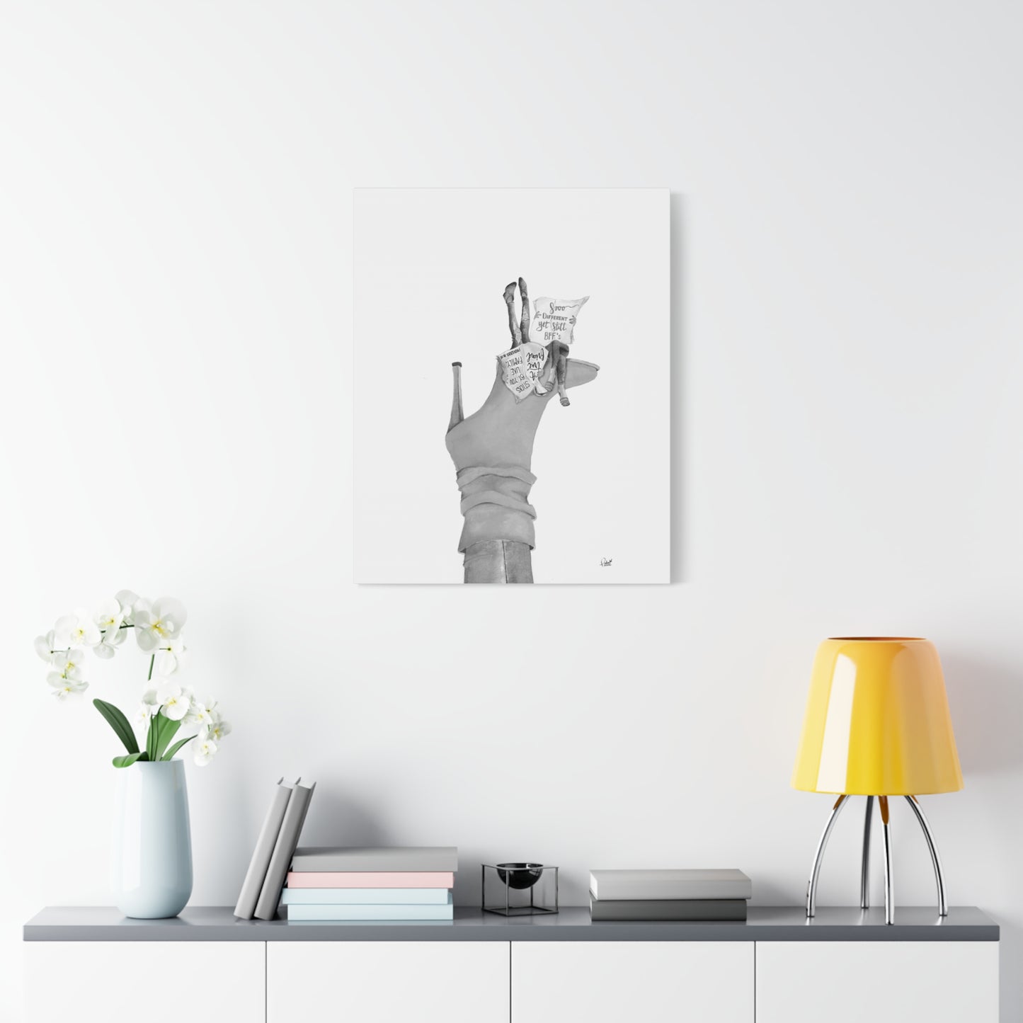 Sooo Different on an Orange Boot Matte Canvas, Stretched, 1.25"