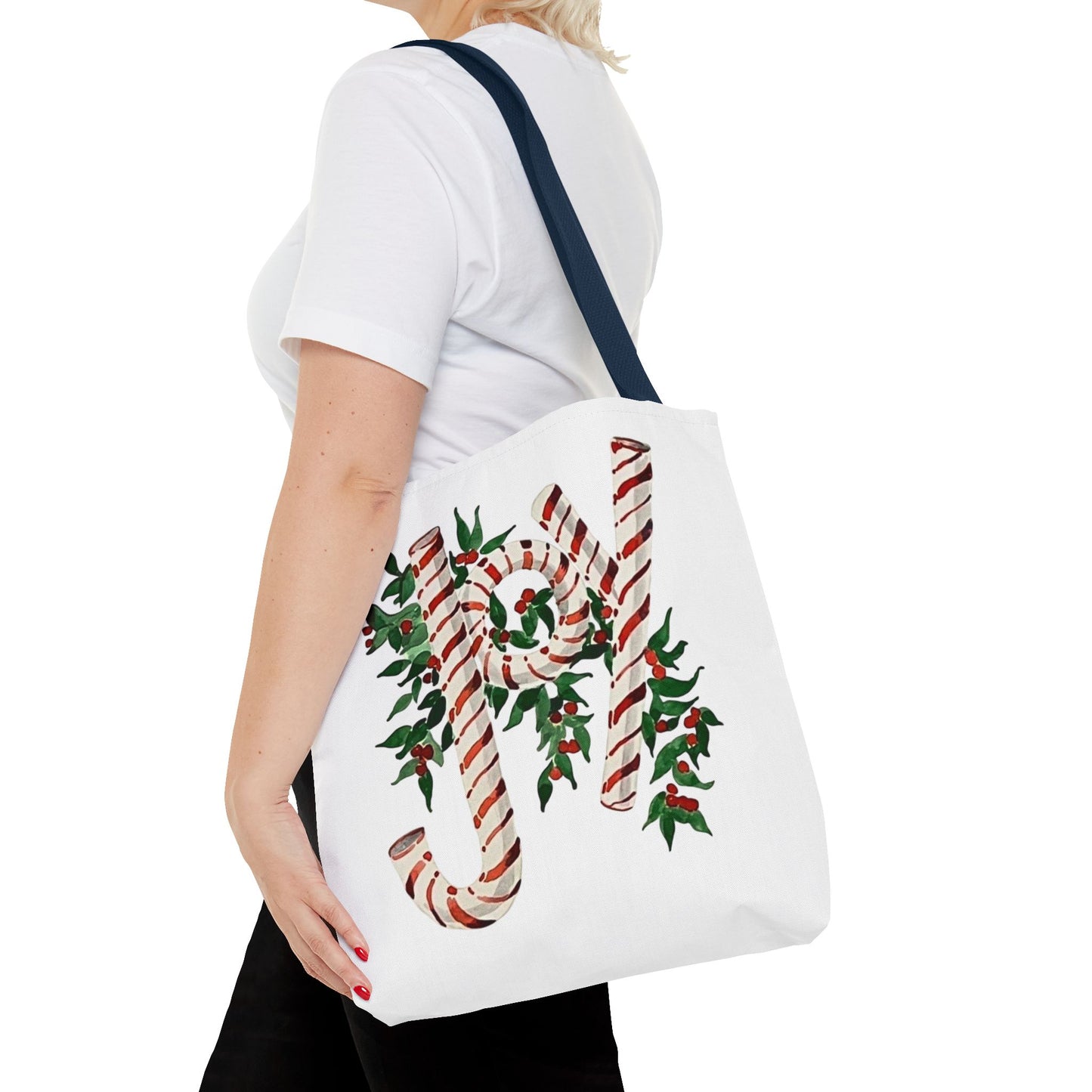 Peppermint Joy Tote Bag (AOP)