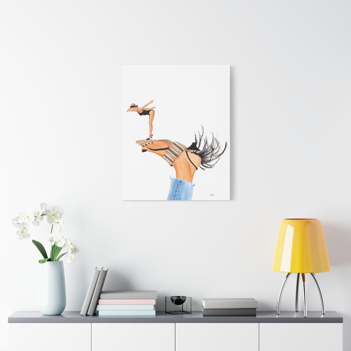 Feathered Heel Diving Matte Canvas, Stretched, 1.25"