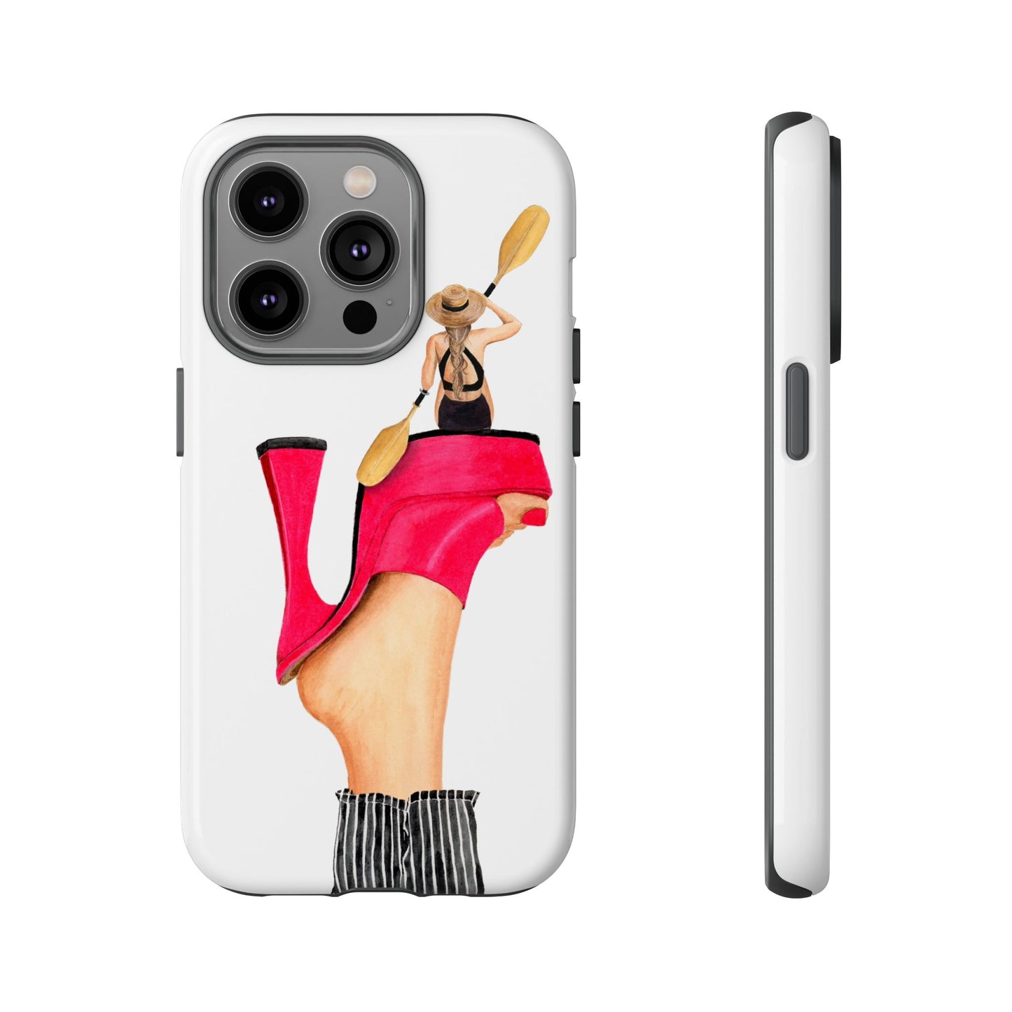 Kayaker On a Pink Shoe Phone Case