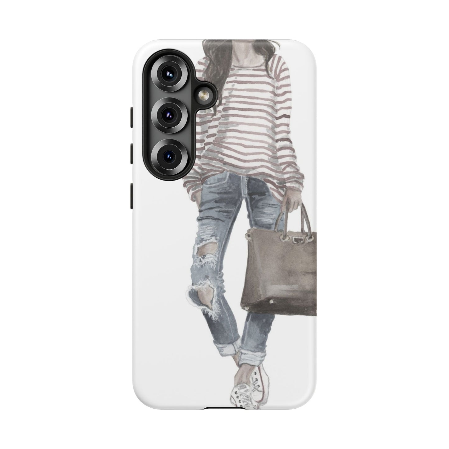 Red Stripes and Jeans (Vintage) Phone Case