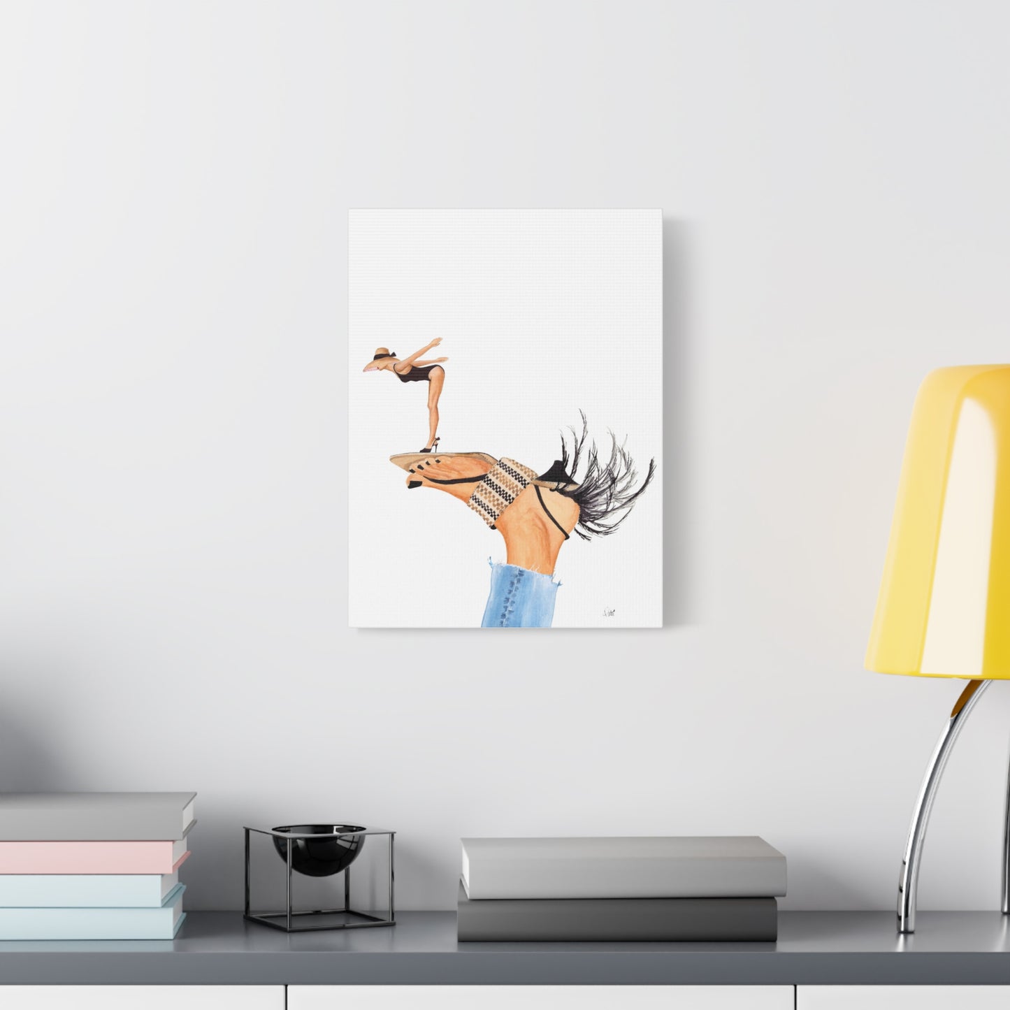 Feathered Heel Diving Matte Canvas, Stretched, 1.25"