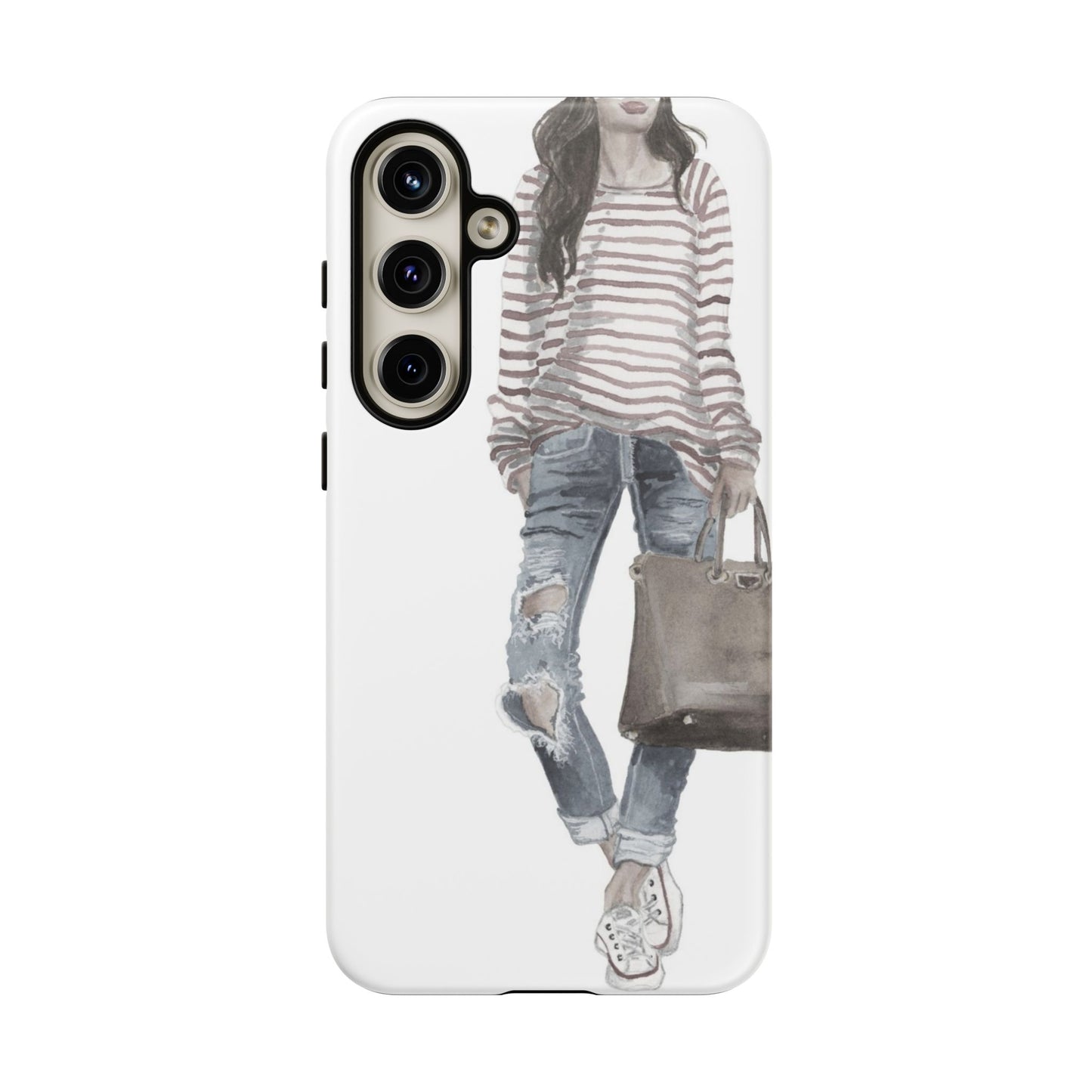 Red Stripes and Jeans (Vintage) Phone Case