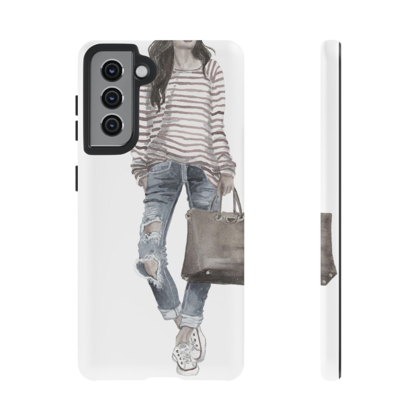 Red Stripes and Jeans (Vintage) Phone Case