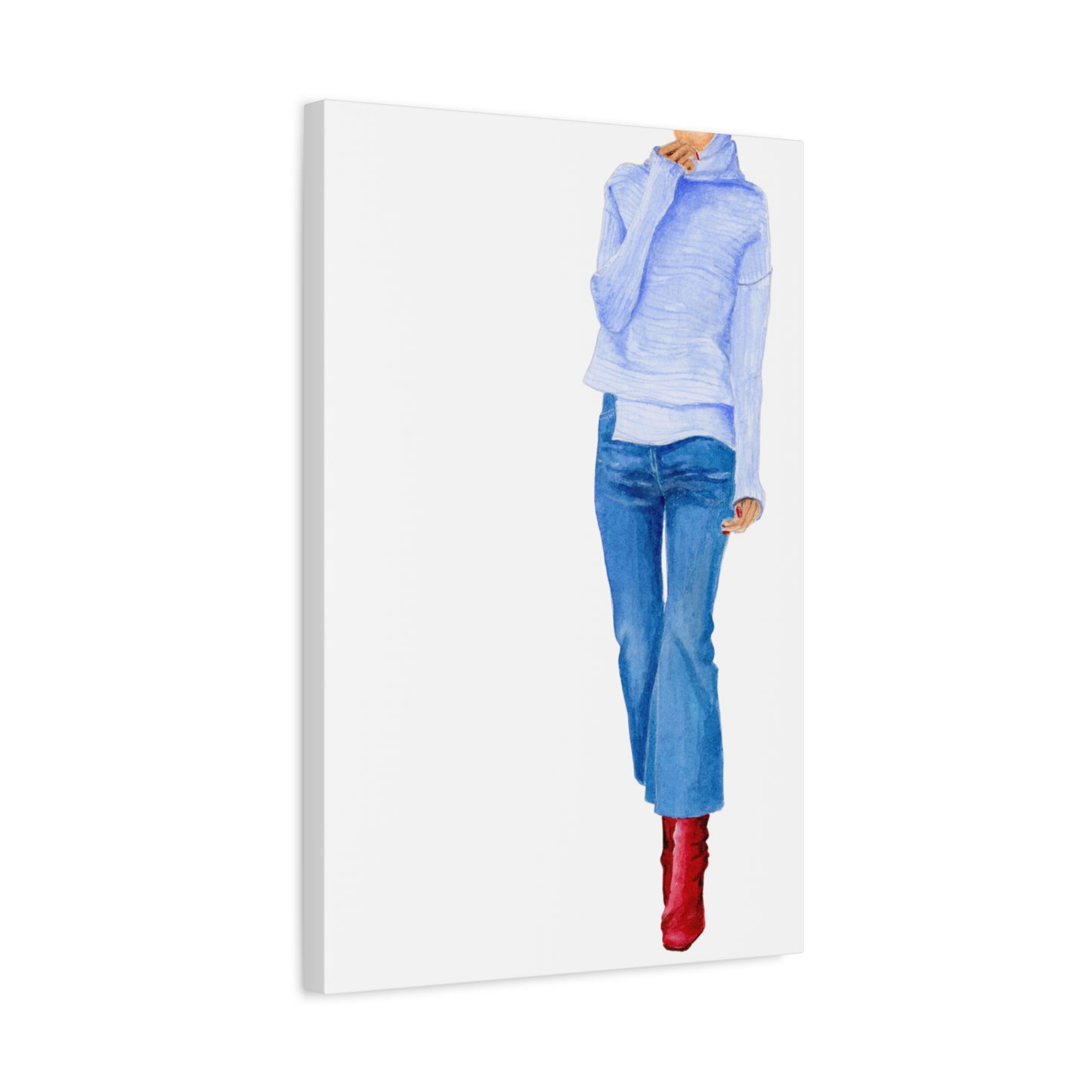 Burgundy Boots Matte Canvas, Stretched, 1.25"