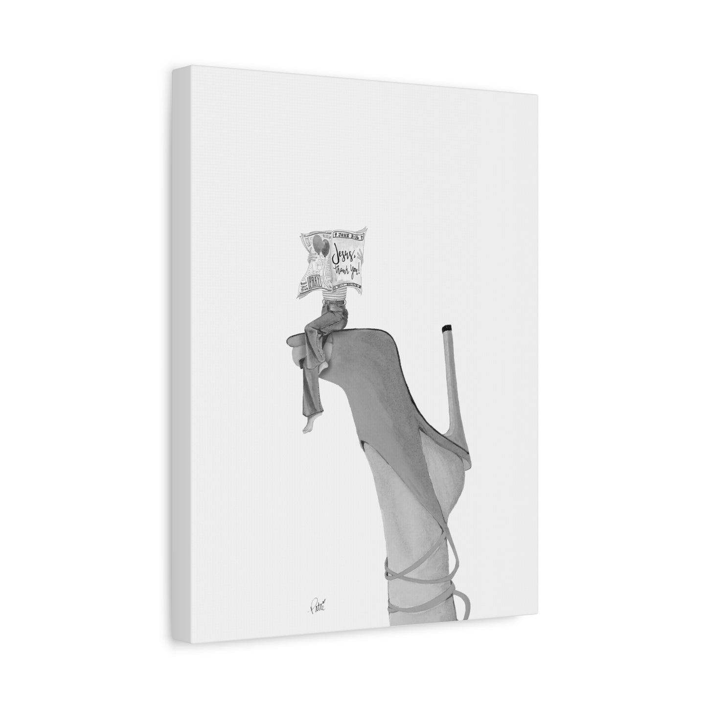 Jesus on Blue Toenails Matte Canvas, Stretched, 1.25"