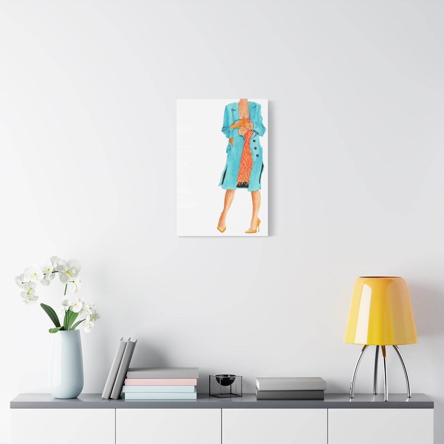 Turquoise Coat Matte Canvas, Stretched, 1.25"
