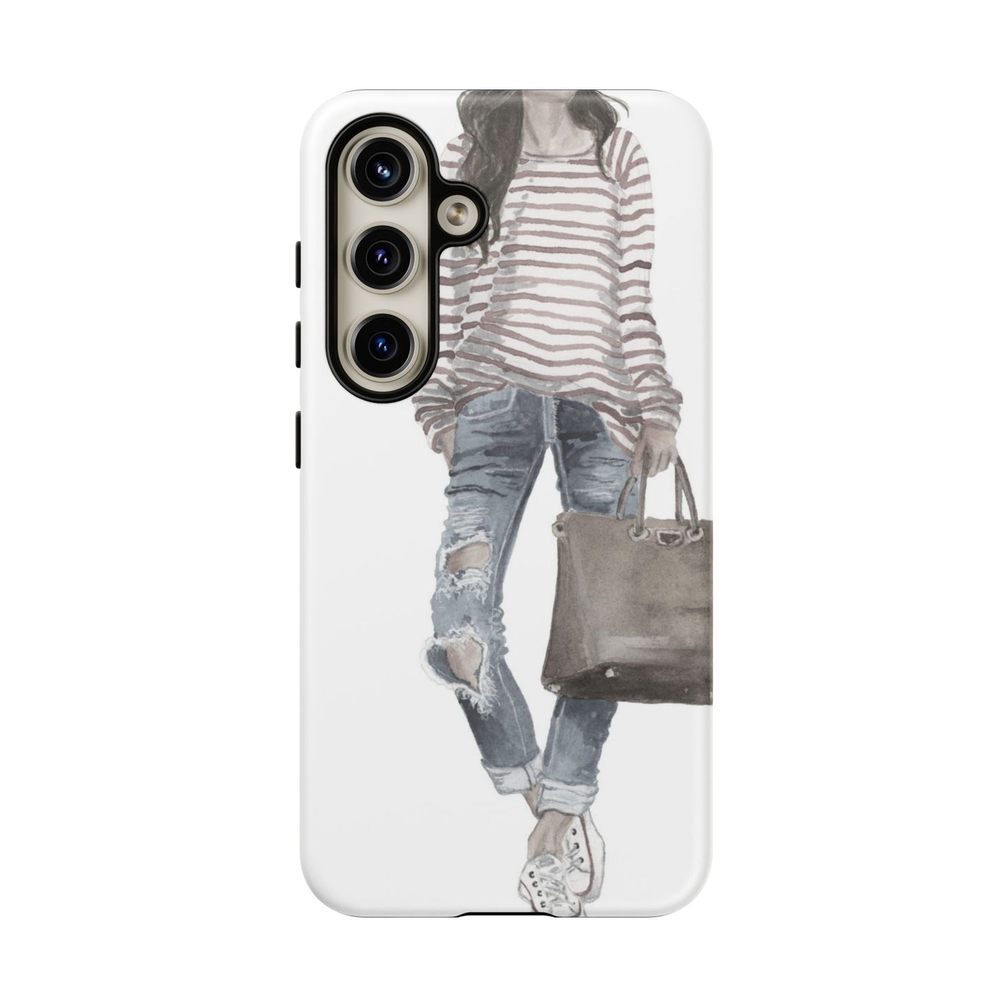 Red Stripes and Jeans (Vintage) Phone Case