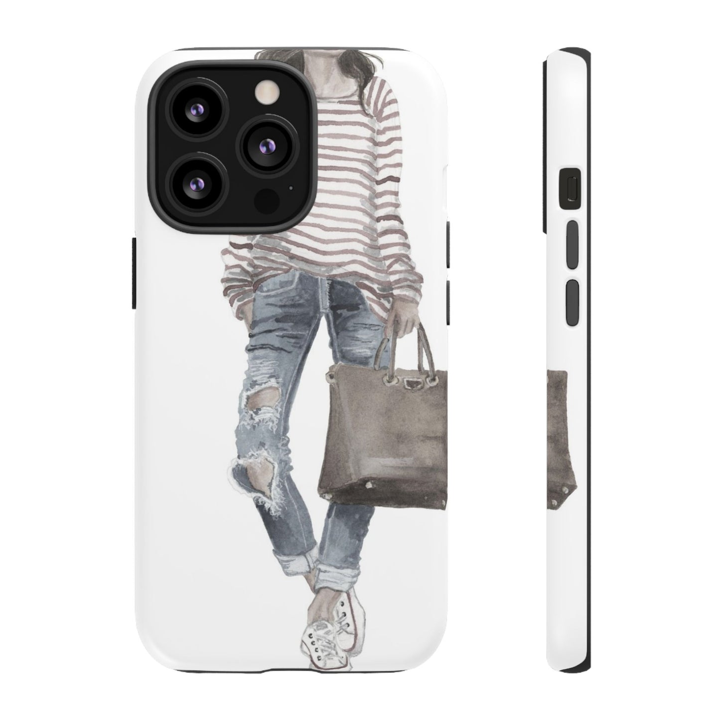 Red Stripes and Jeans (Vintage) Phone Case