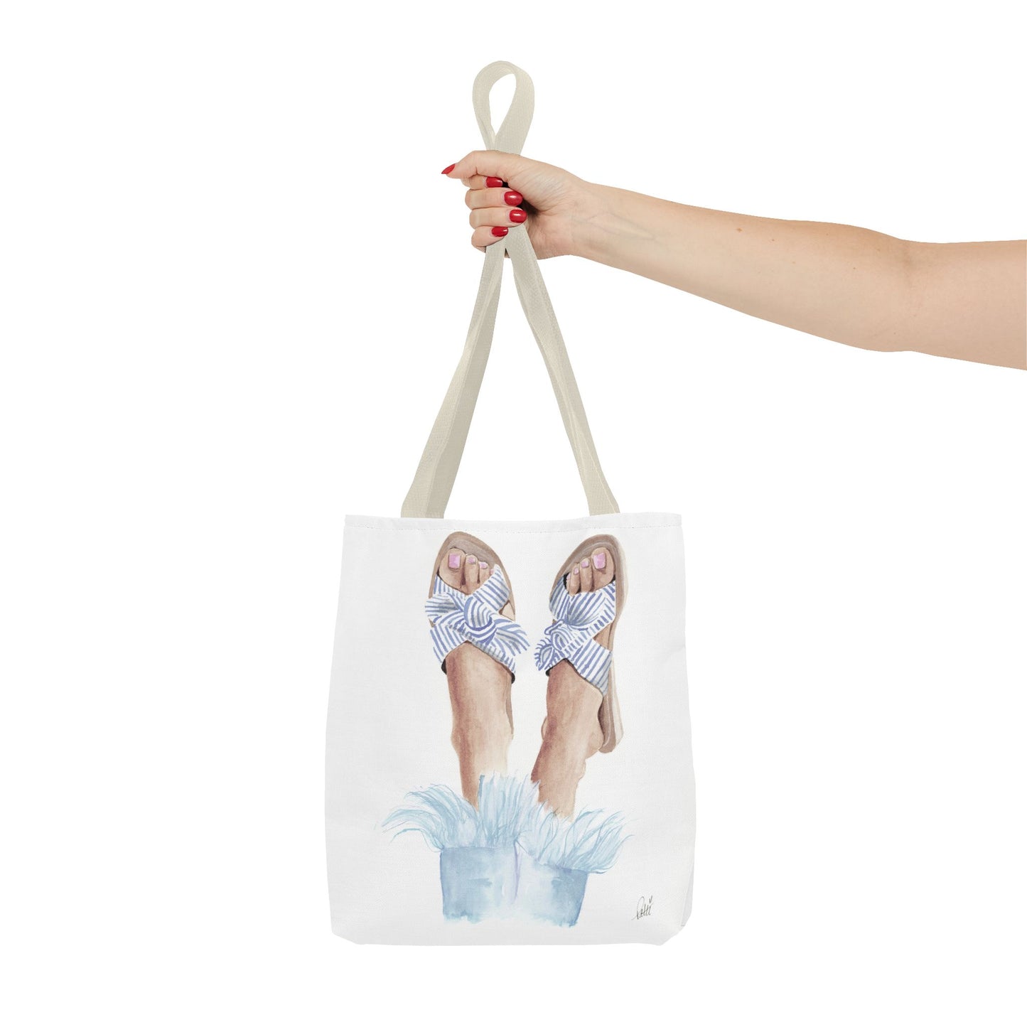 Striped Sandals Tote Bag