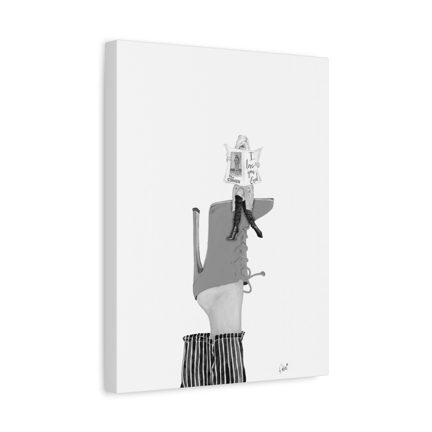 "Chosen on a Hot Pink Bootie" Matte Canvas, Stretched, 1.25"