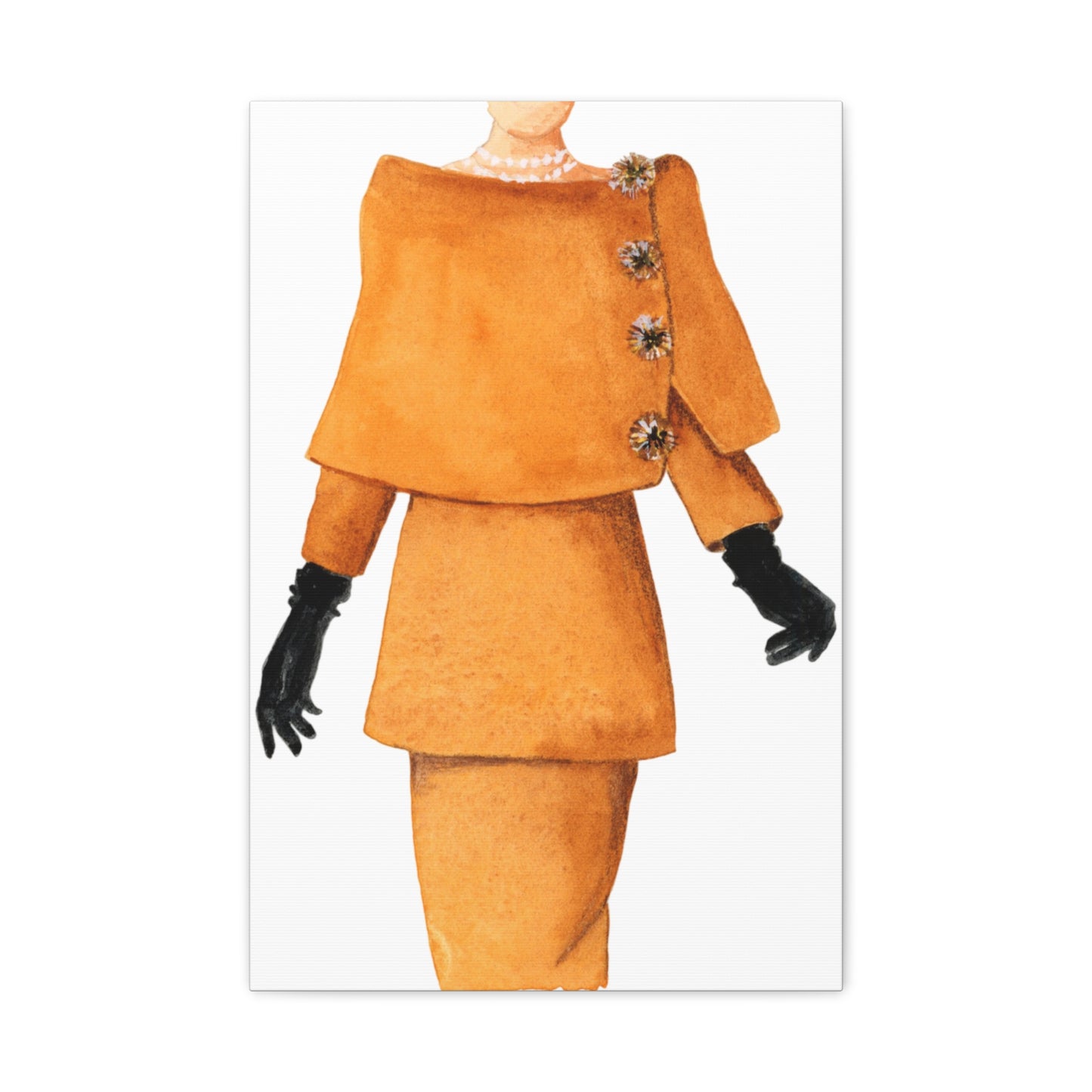 Orange Suede Matte Canvas, Stretched, 1.25"