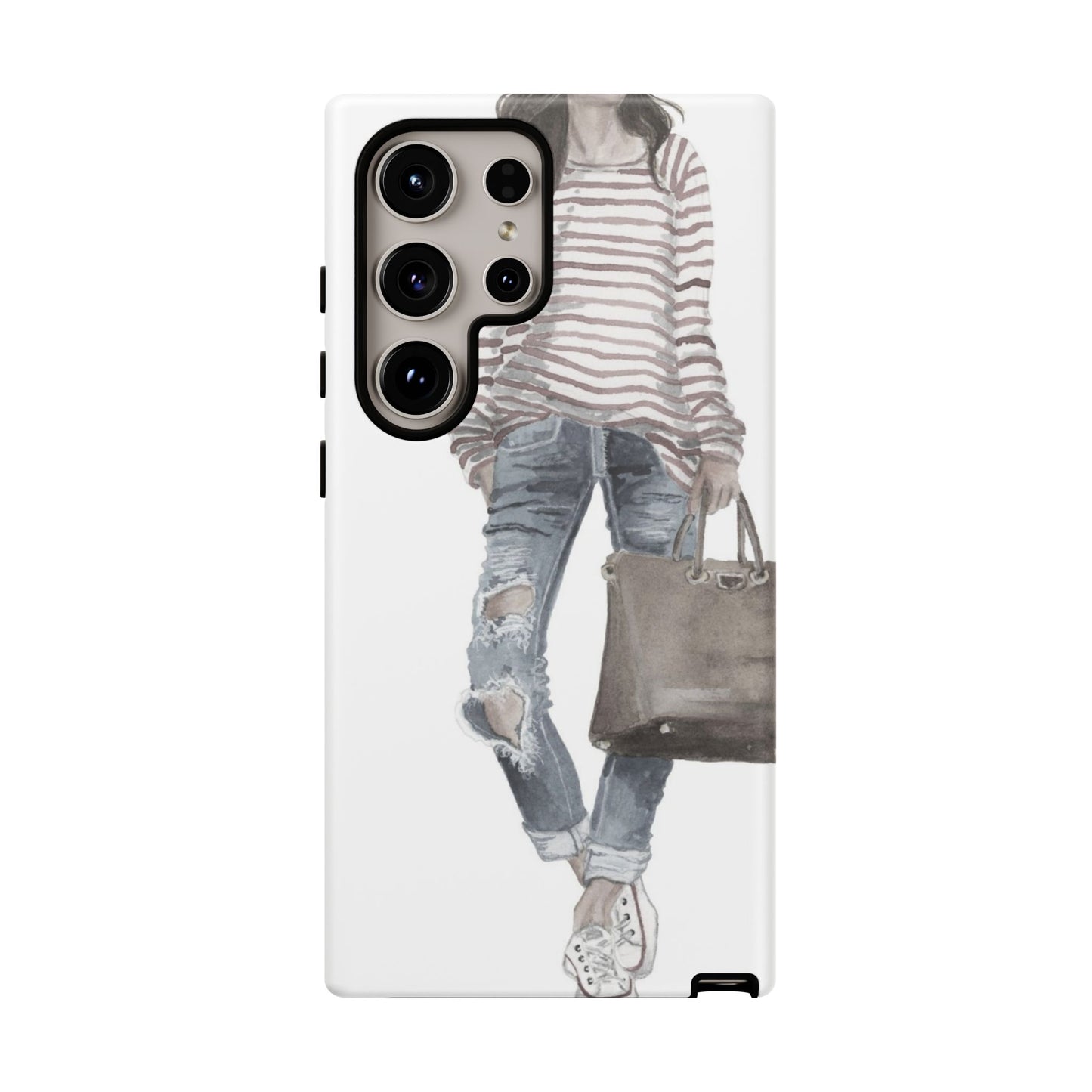 Red Stripes and Jeans (Vintage) Phone Case