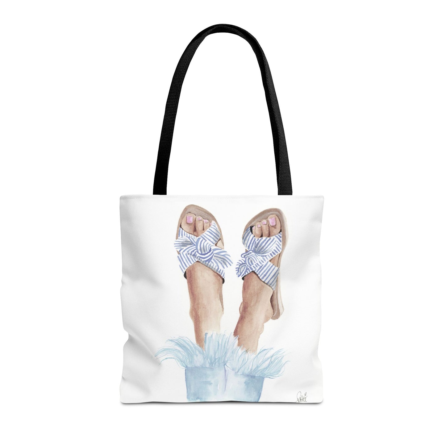 Striped Sandals Tote Bag