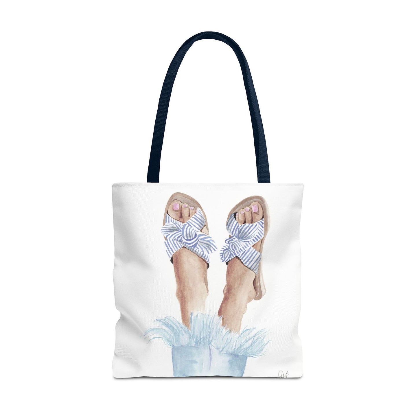 Striped Sandals Tote Bag