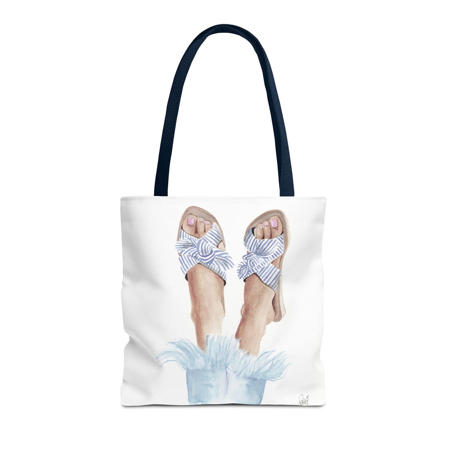 Striped Sandals Tote Bag