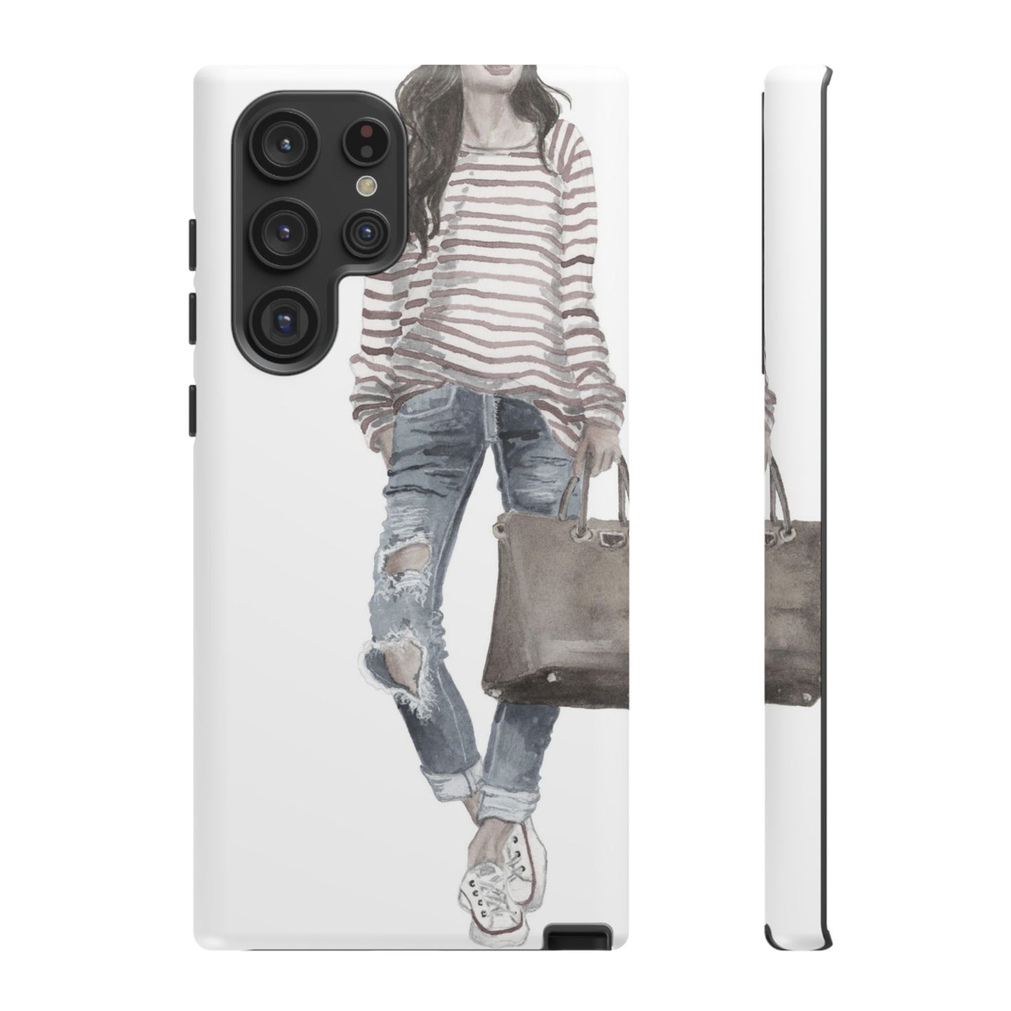 Red Stripes and Jeans (Vintage) Phone Case