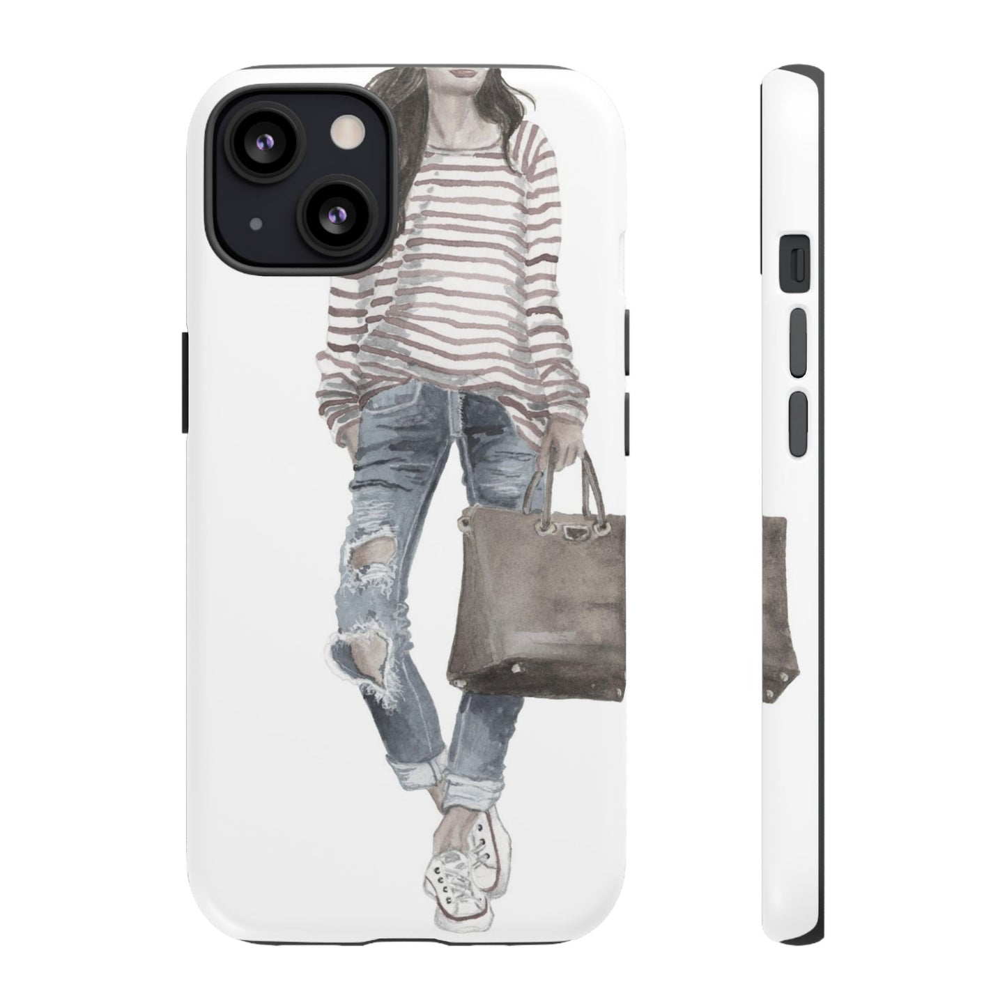 Red Stripes and Jeans (Vintage) Phone Case