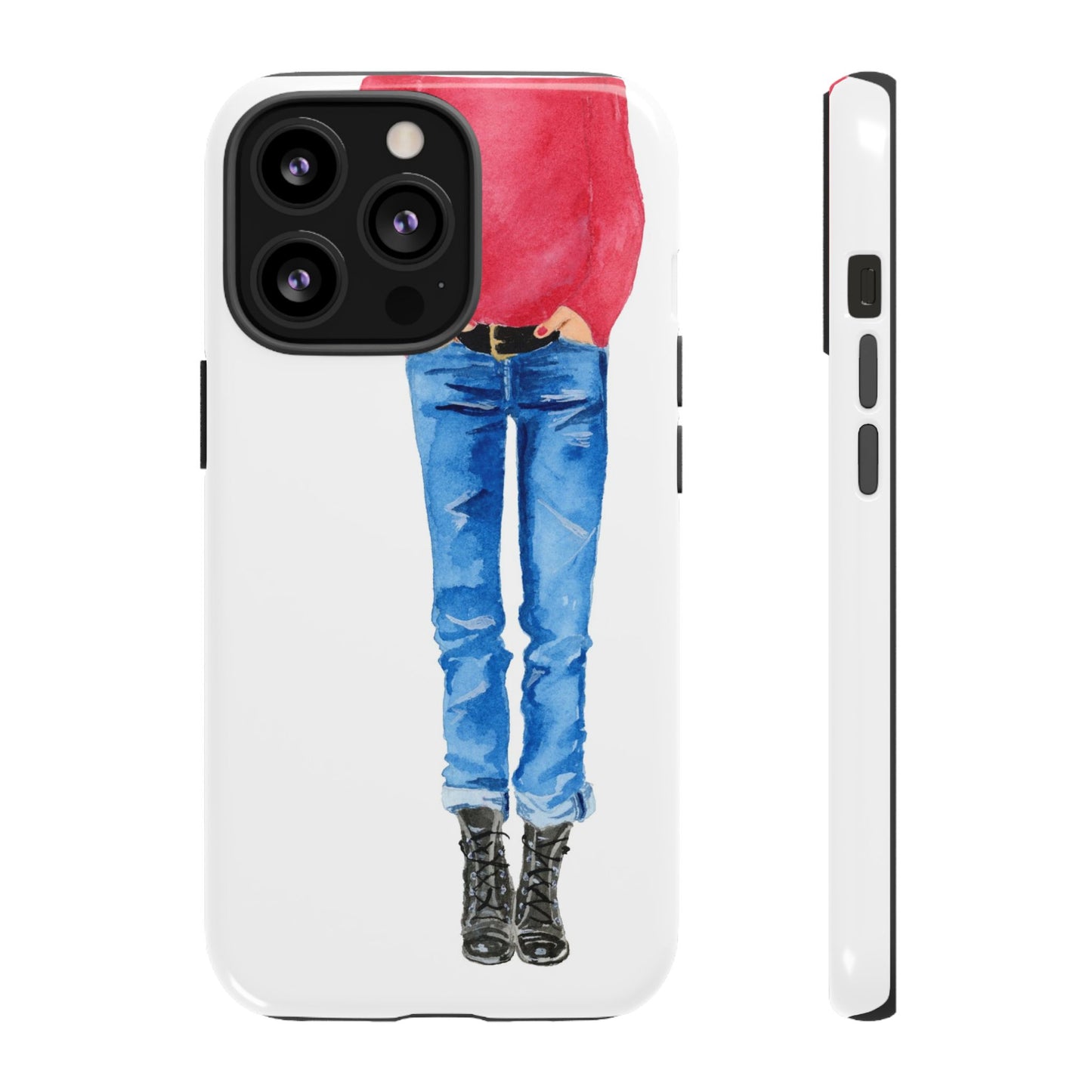 Black Lace-Up Boots Phone Case