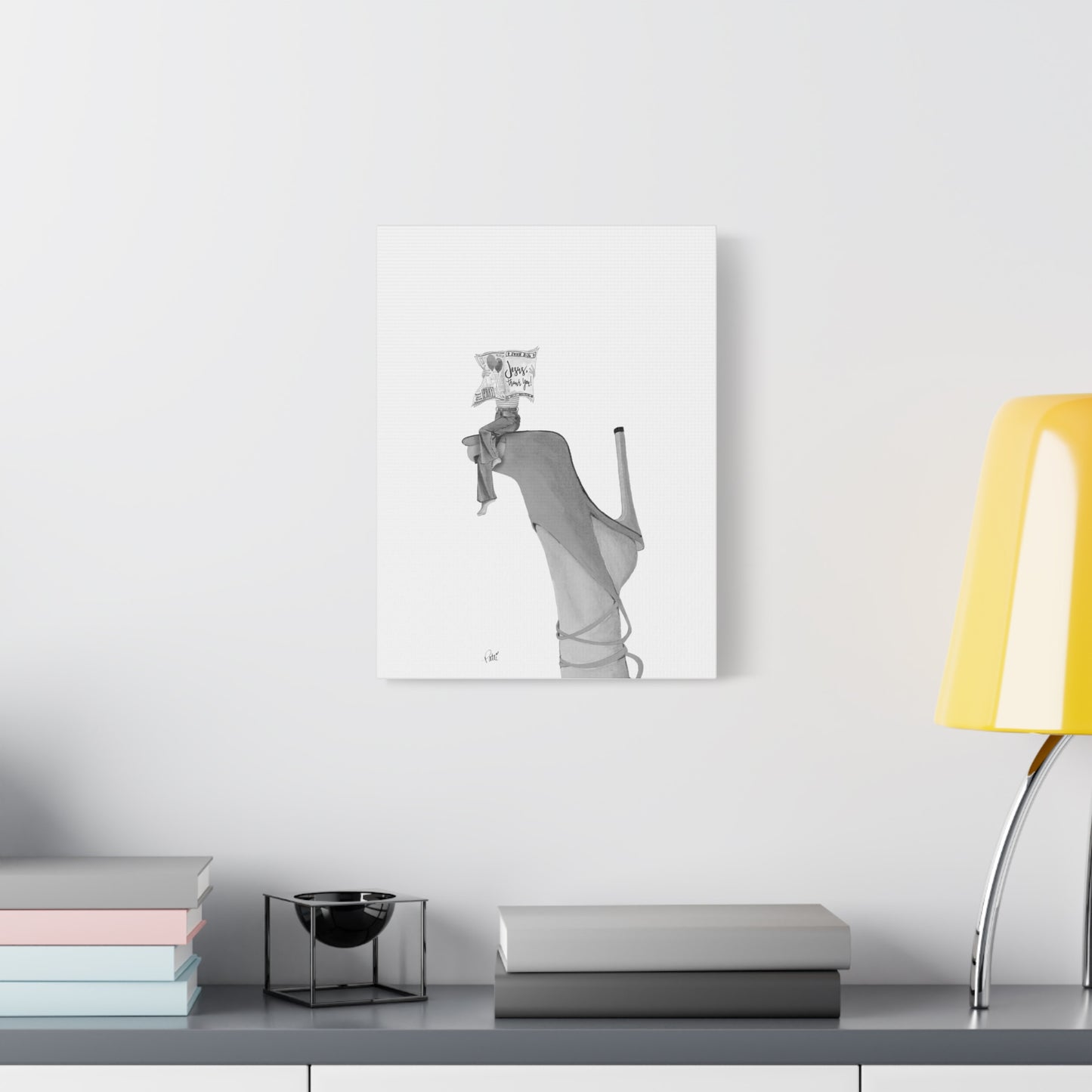 Jesus on Blue Toenails Matte Canvas, Stretched, 1.25"