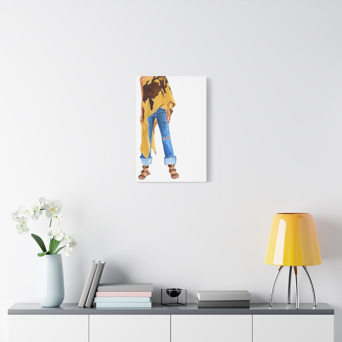 Cuffed Jeans Matte Canvas, Stretched, 1.25"