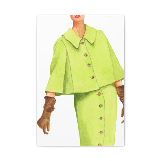 Lime Green Coat Matte Canvas, Stretched, 1.25"