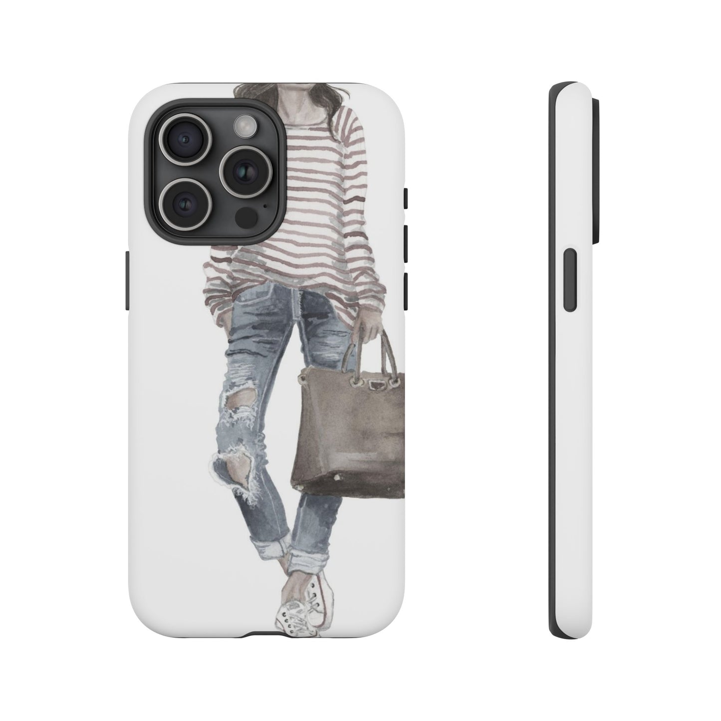 Red Stripes and Jeans (Vintage) Phone Case