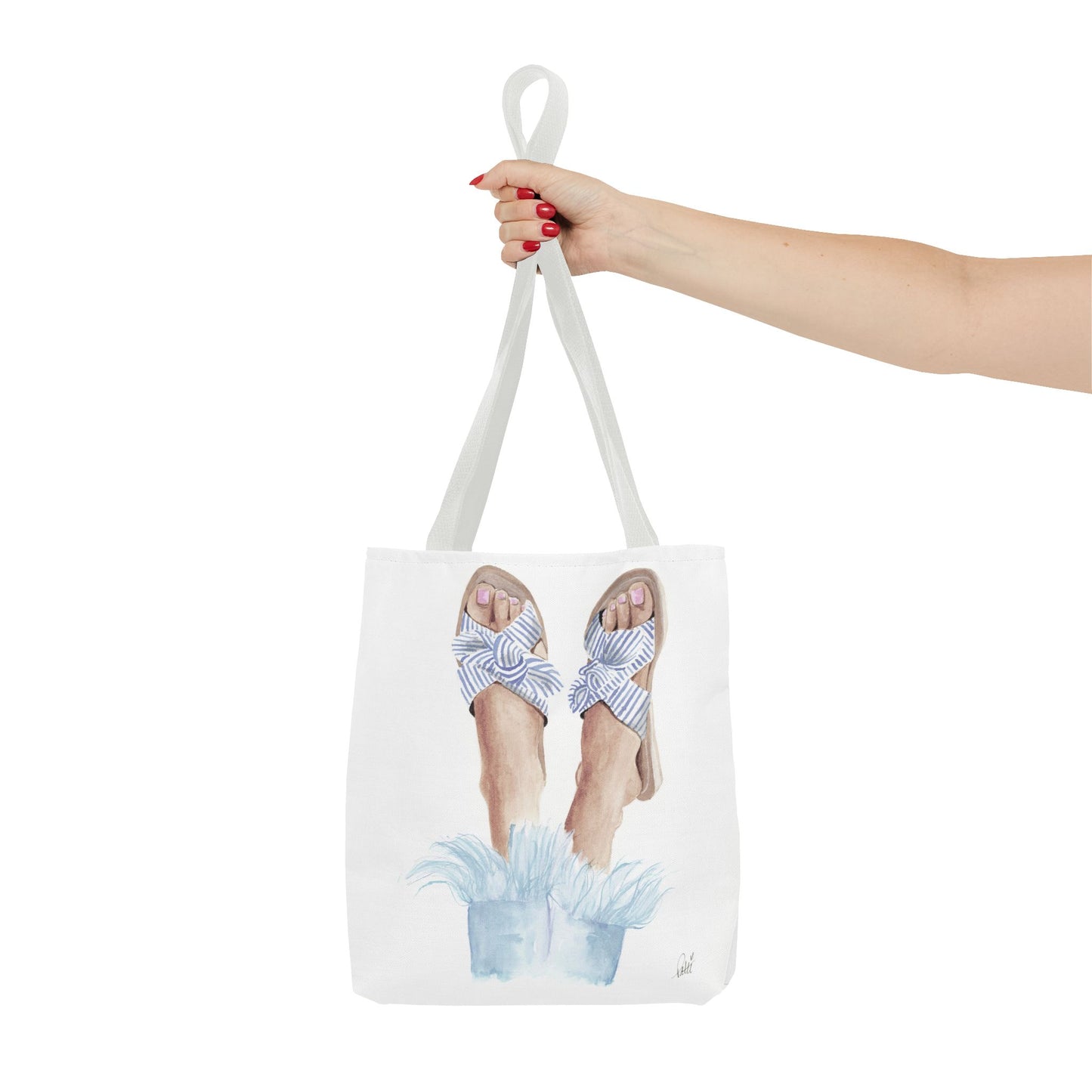 Striped Sandals Tote Bag