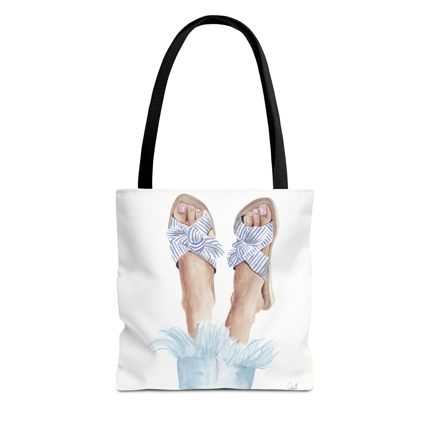 Striped Sandals Tote Bag
