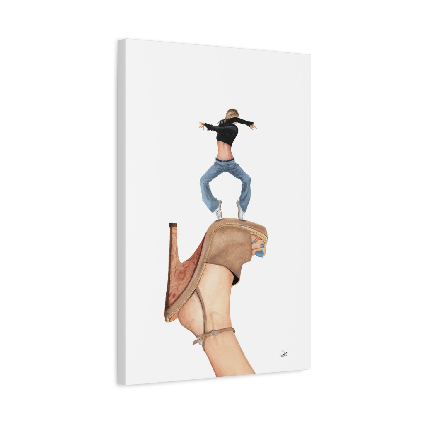 Dancer on Blue Toenails Matte Canvas, Stretched, 1.25"