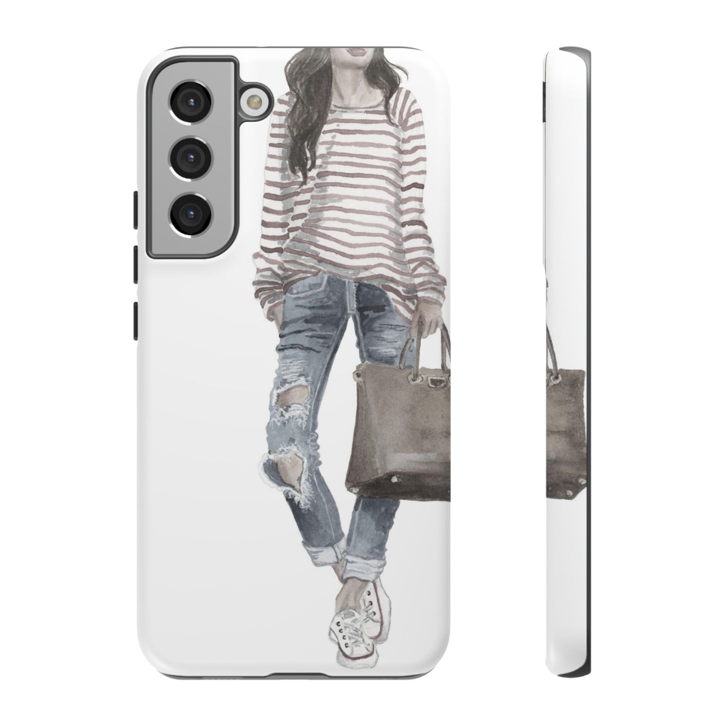 Red Stripes and Jeans (Vintage) Phone Case