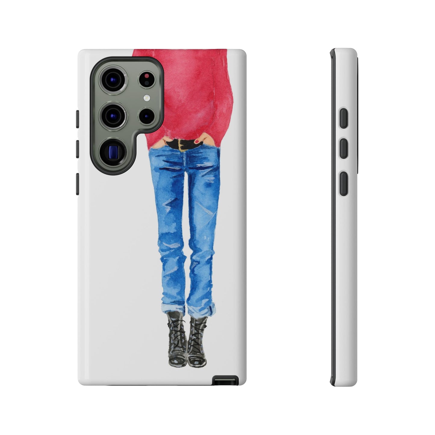 Black Lace-Up Boots Phone Case