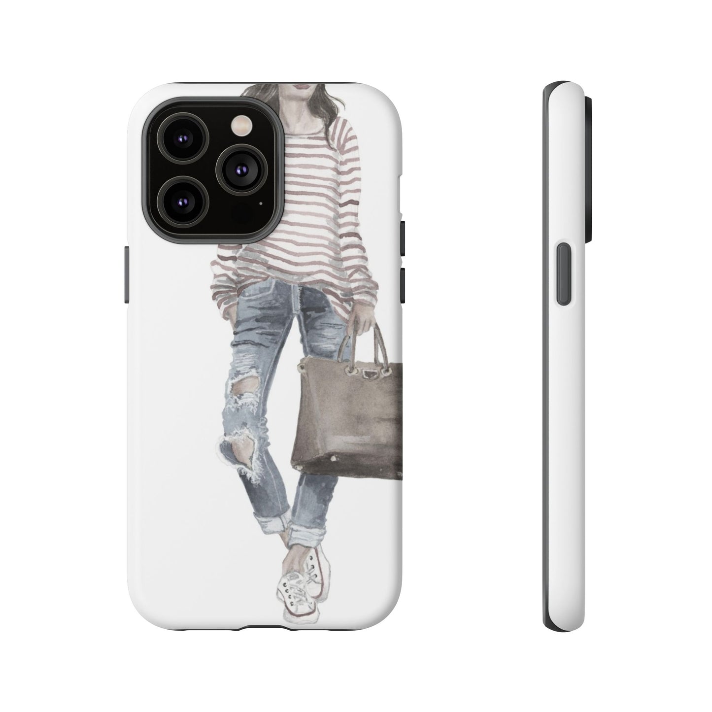 Red Stripes and Jeans (Vintage) Phone Case