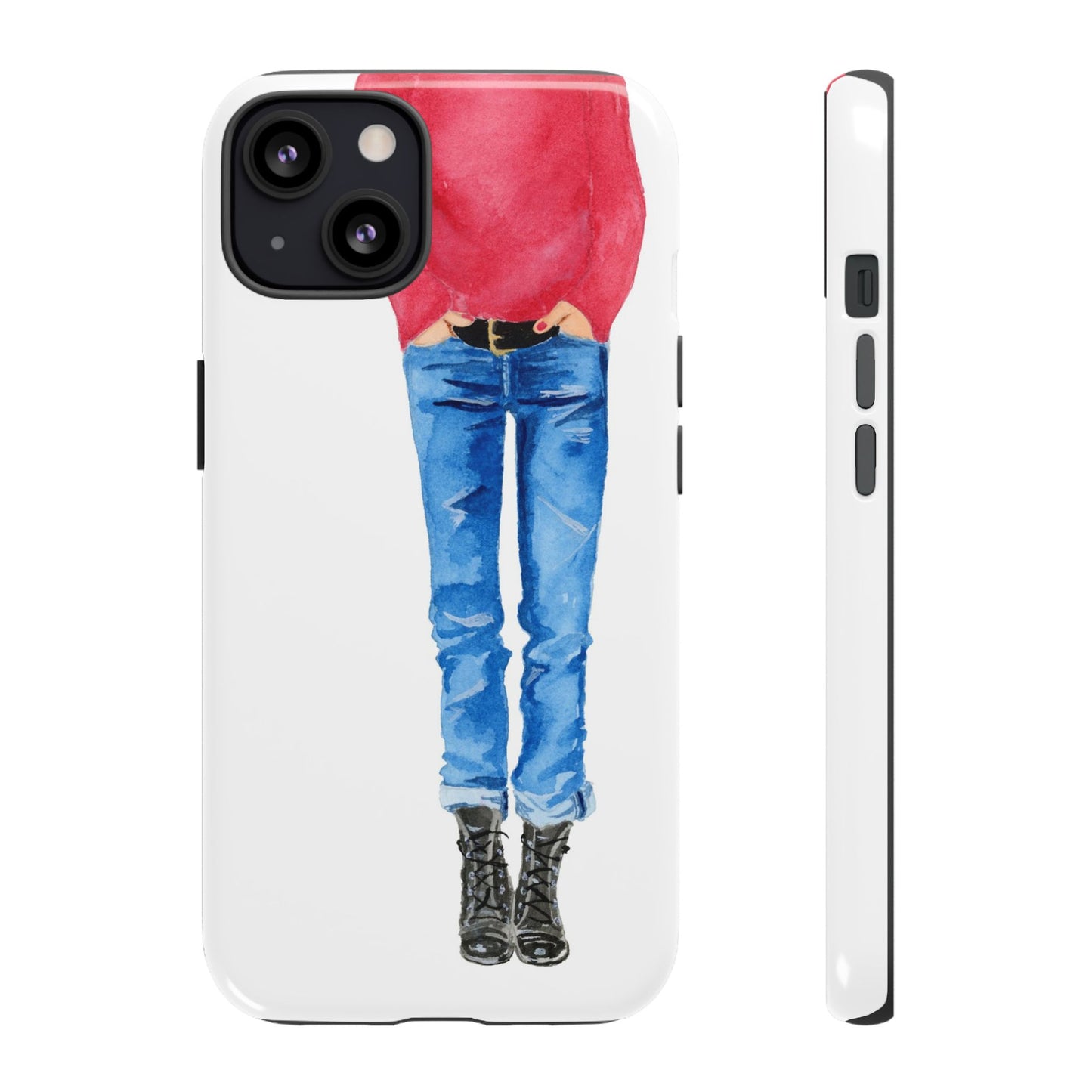 Black Lace-Up Boots Phone Case