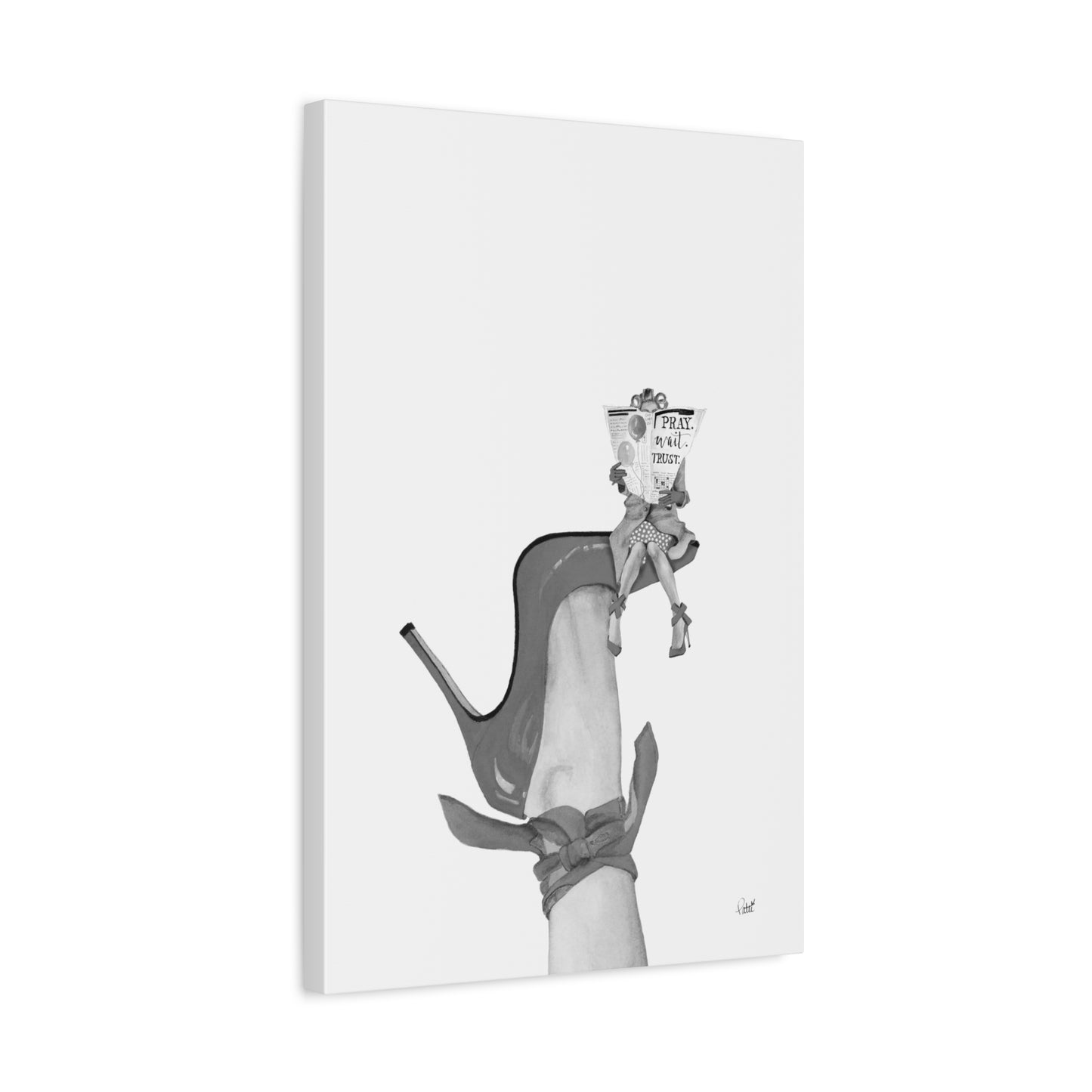 Pray, Wait, Trust with a Scarf Matte Canvas, Stretched, 1.25"