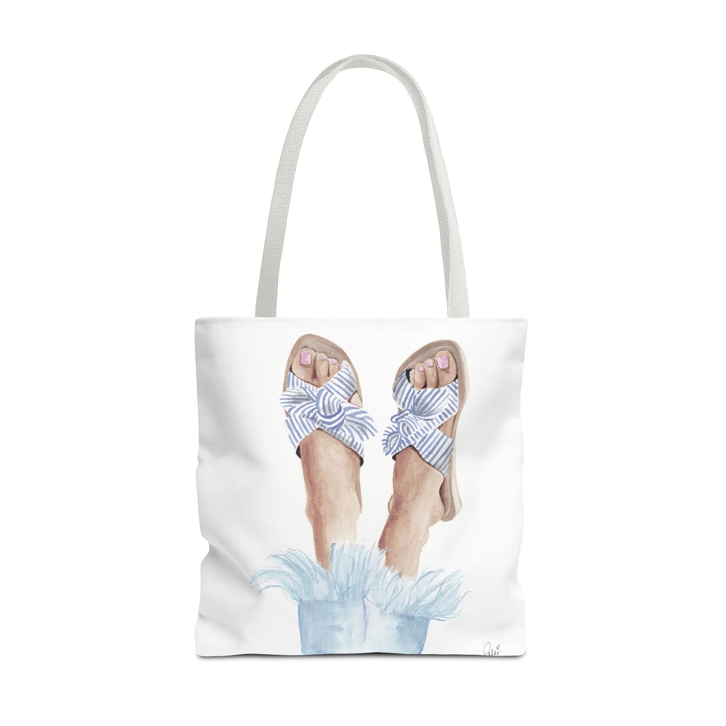 Striped Sandals Tote Bag