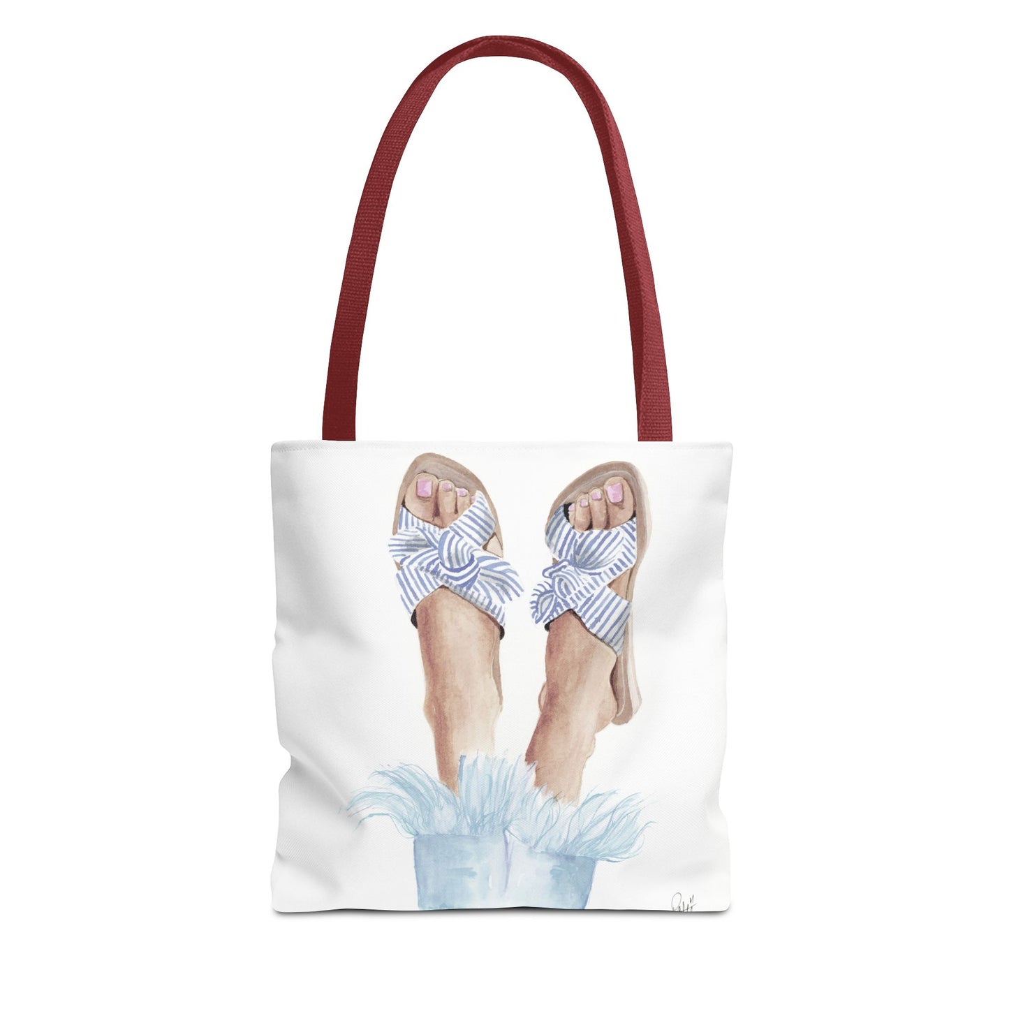 Striped Sandals Tote Bag