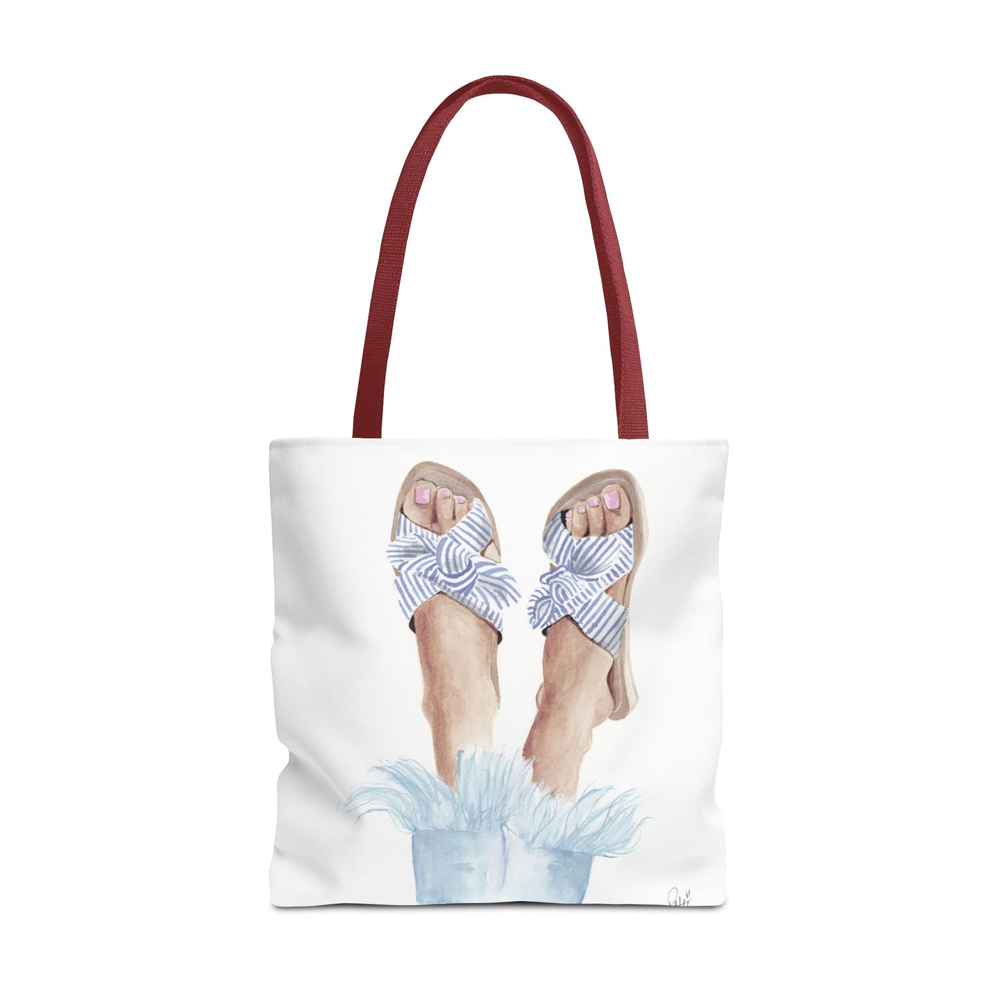 Striped Sandals Tote Bag