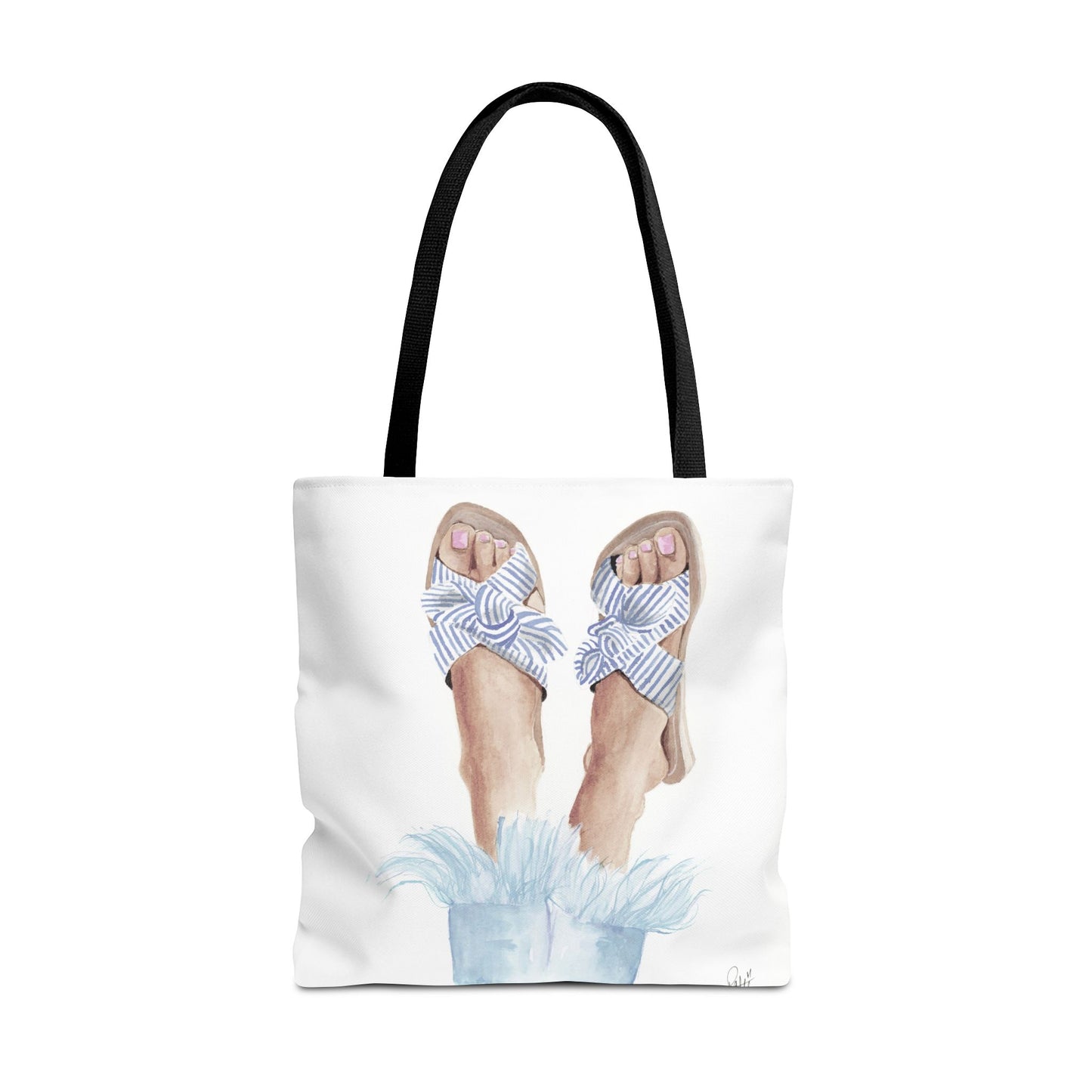 Striped Sandals Tote Bag