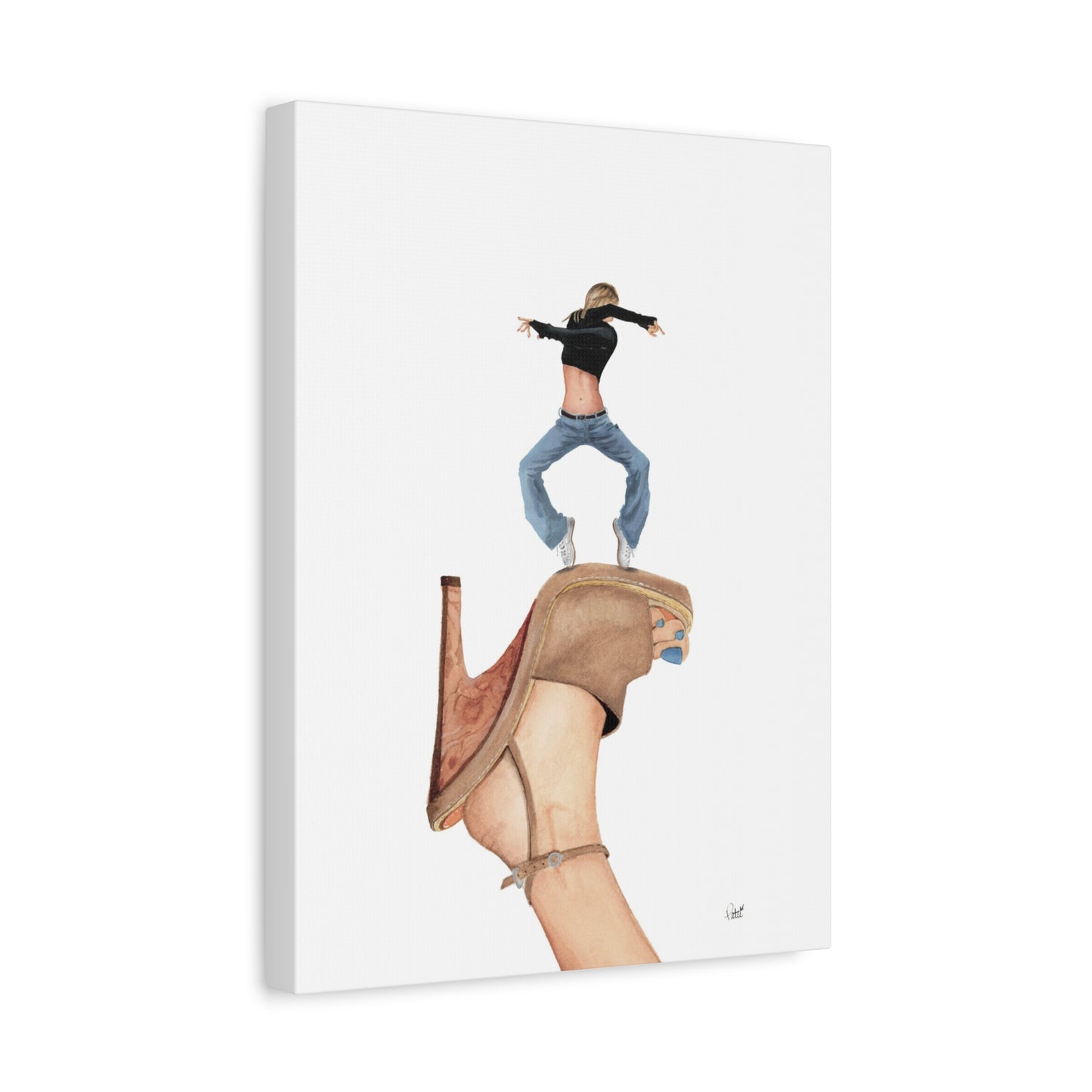 Dancer on Blue Toenails Matte Canvas, Stretched, 1.25"