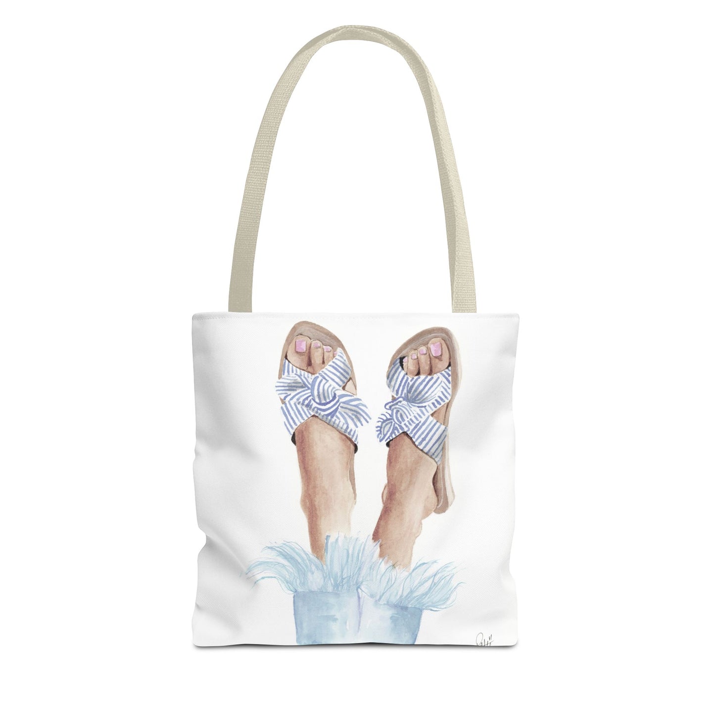 Striped Sandals Tote Bag