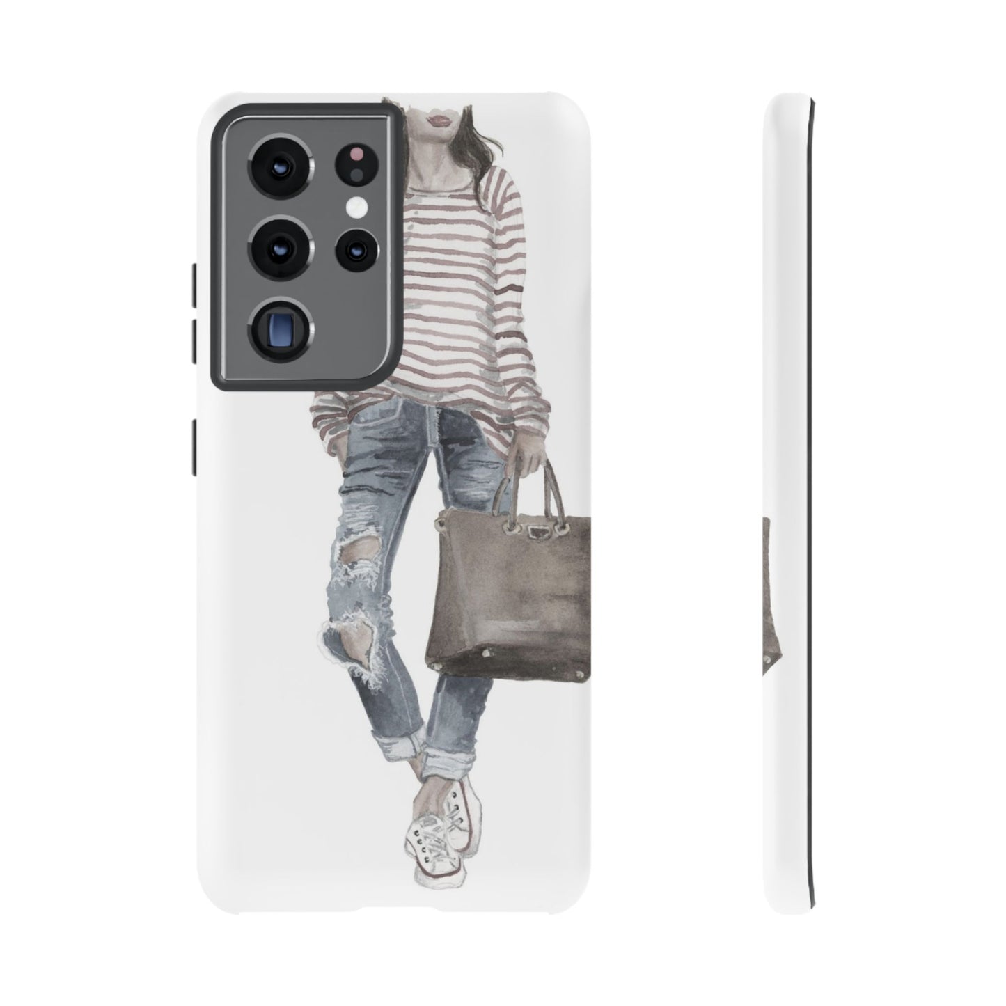 Red Stripes and Jeans (Vintage) Phone Case