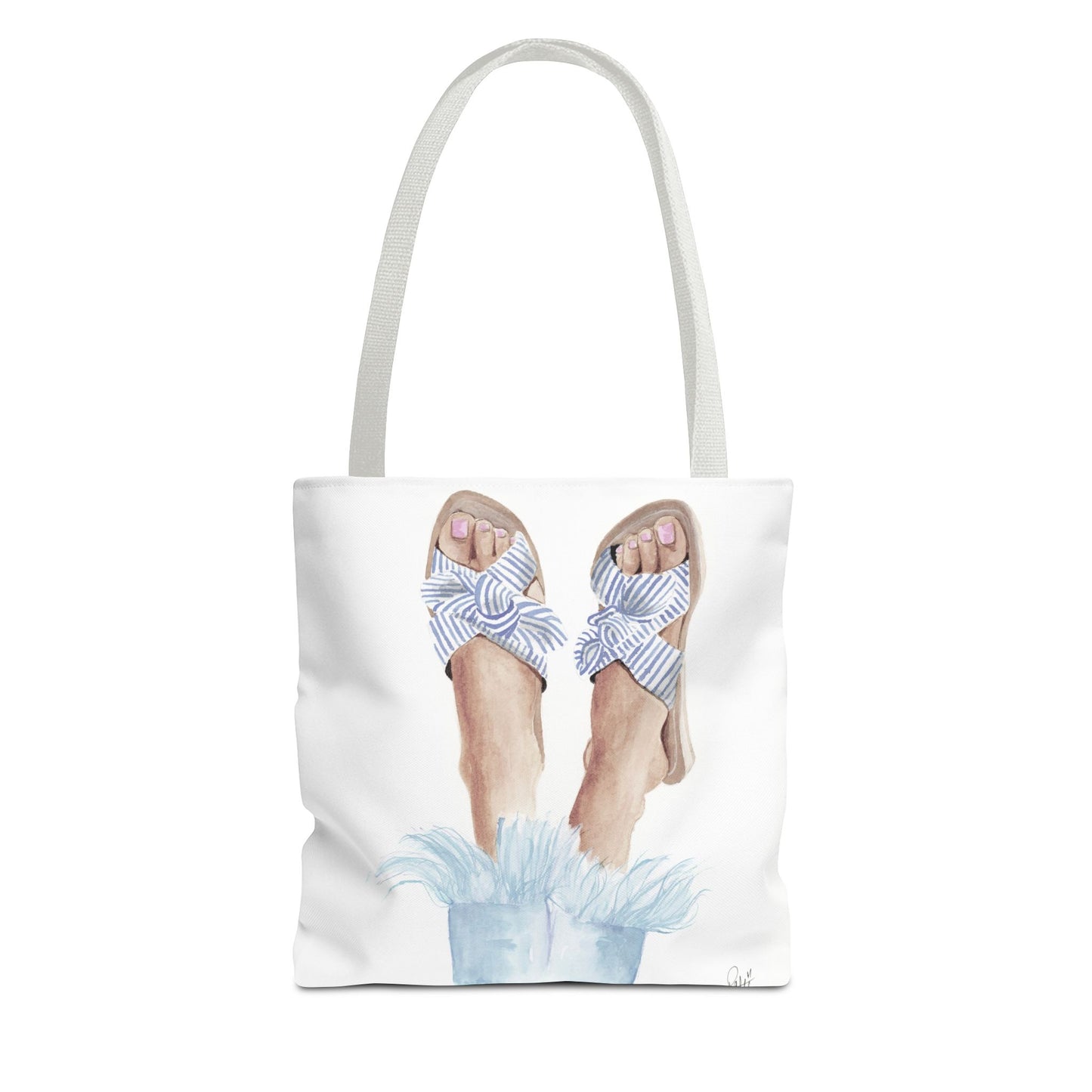 Striped Sandals Tote Bag