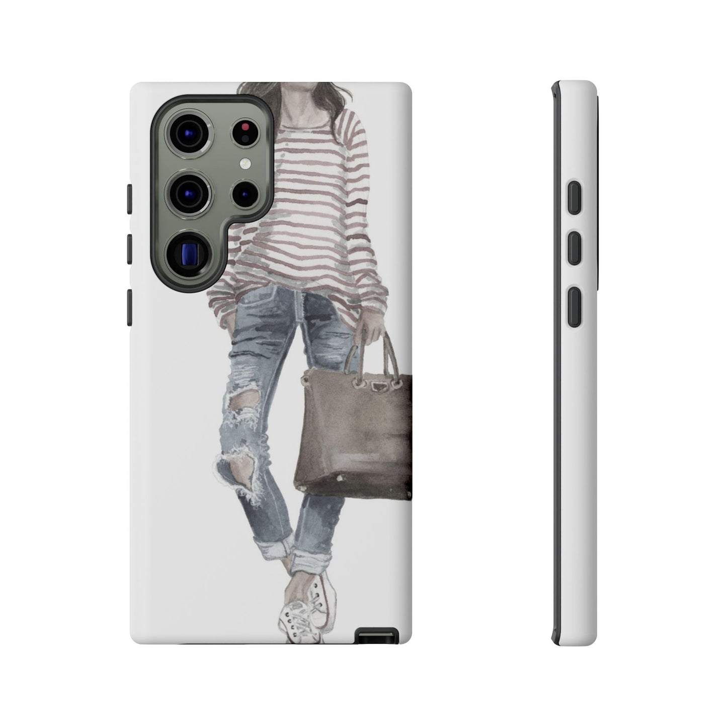 Red Stripes and Jeans (Vintage) Phone Case