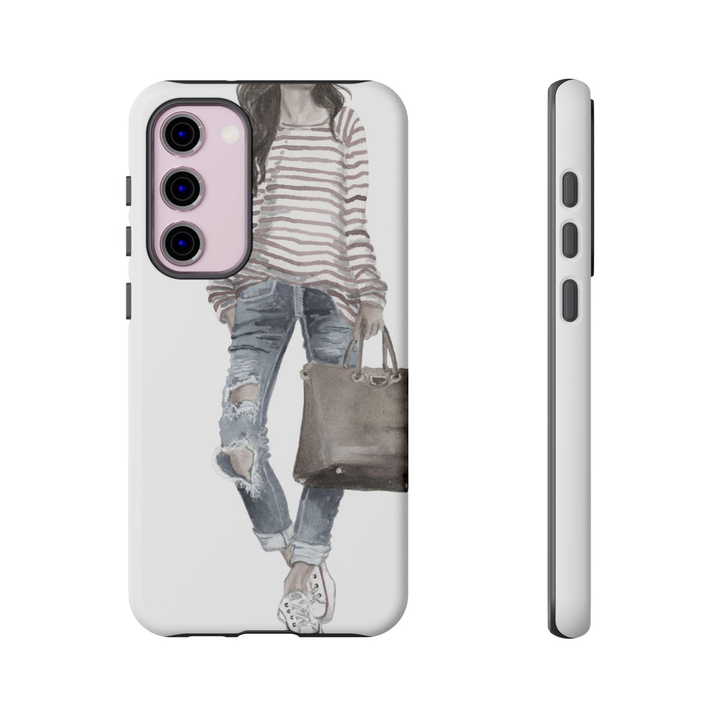 Red Stripes and Jeans (Vintage) Phone Case