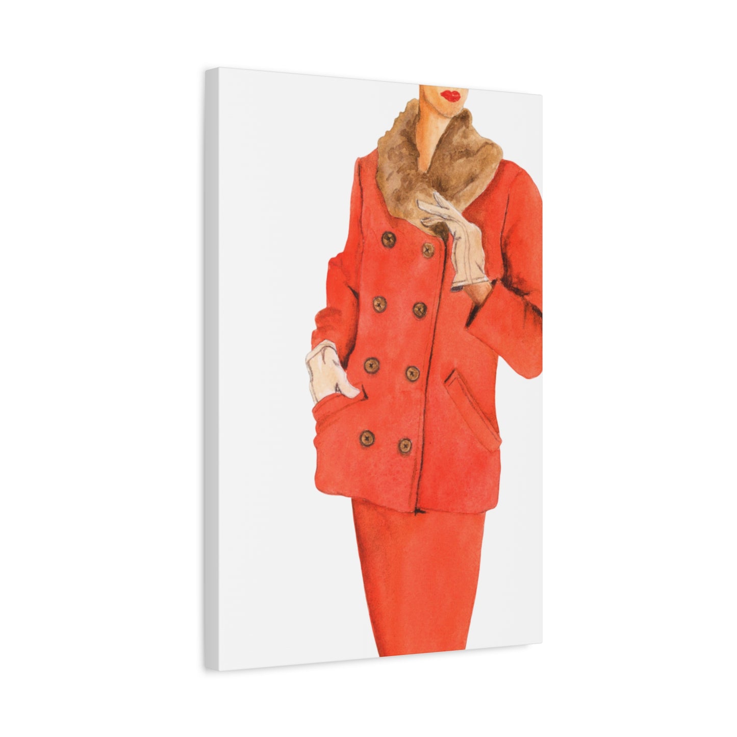 Red Fur Matte Canvas, Stretched, 1.25"
