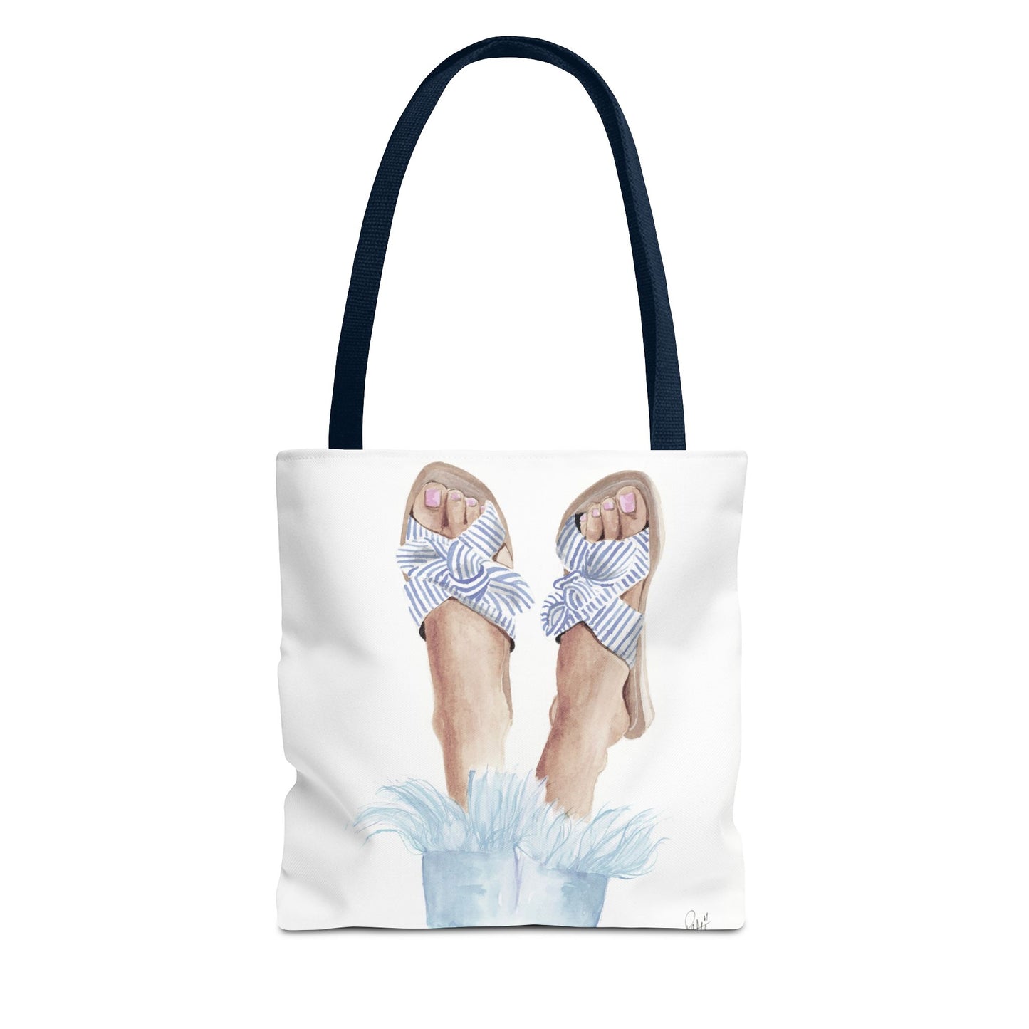 Striped Sandals Tote Bag