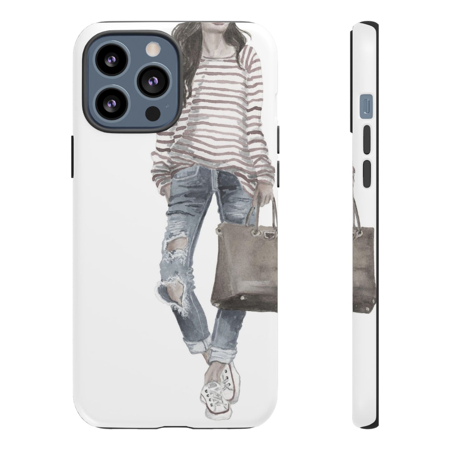 Red Stripes and Jeans (Vintage) Phone Case