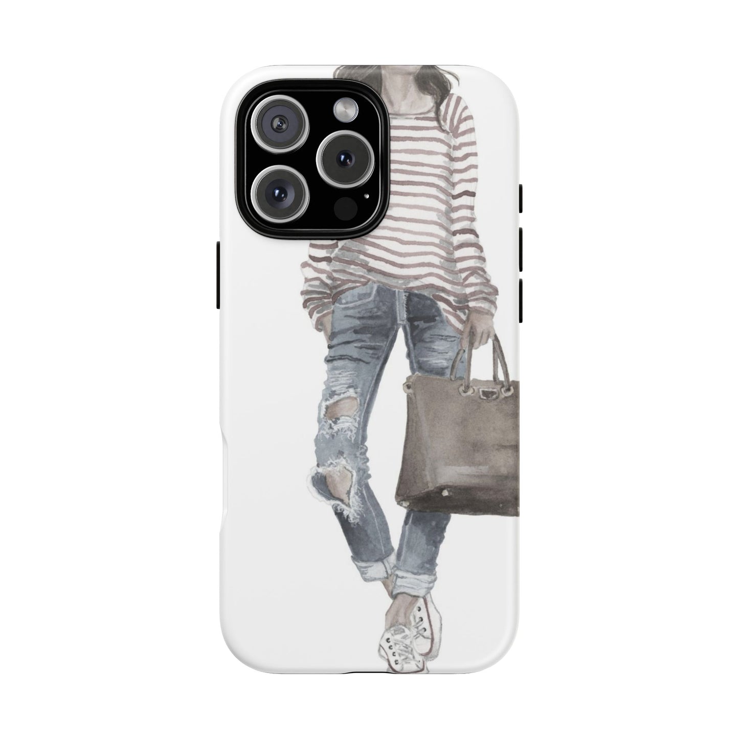 Red Stripes and Jeans (Vintage) Phone Case